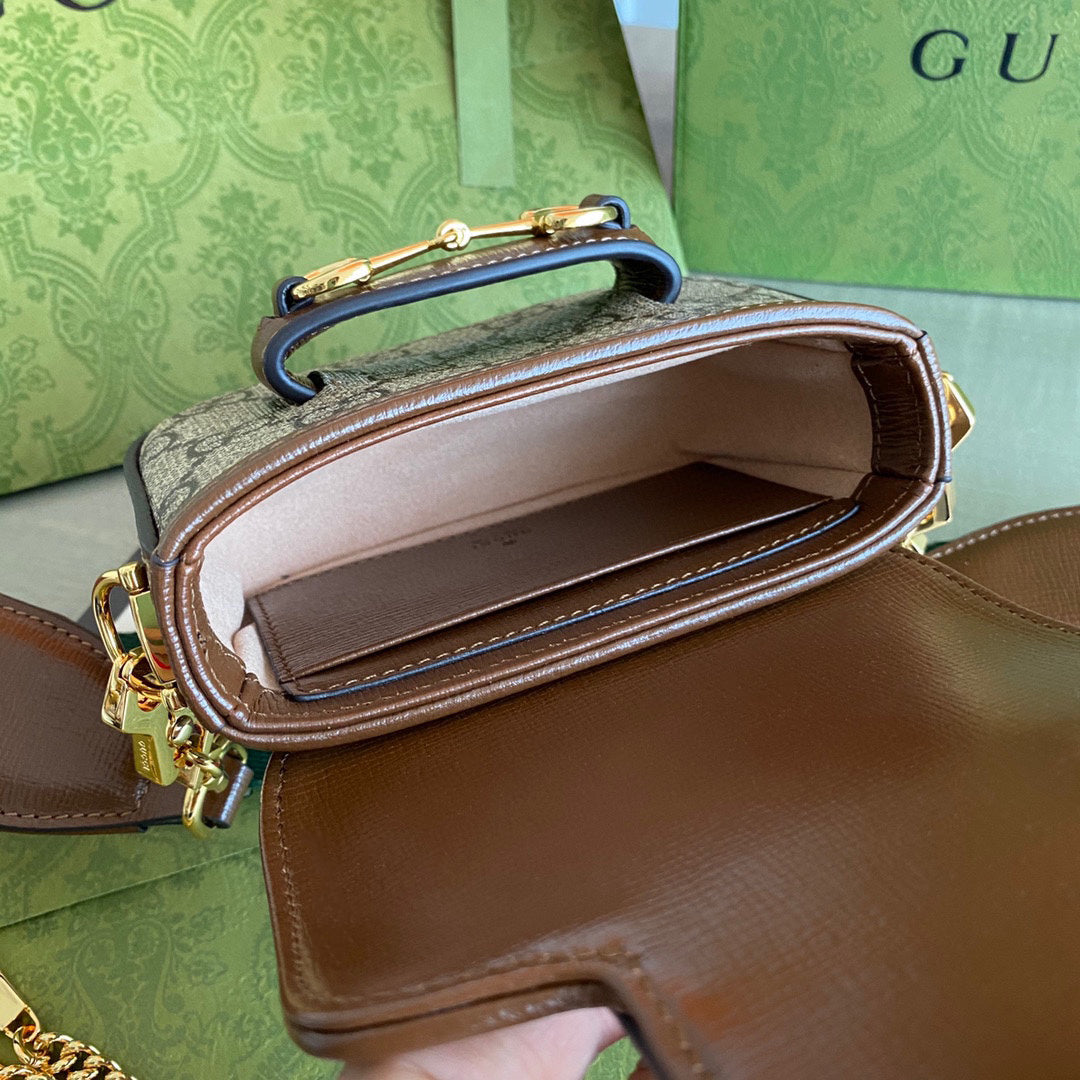 Horsebit 1955 small shoulder bag Beige and ebony