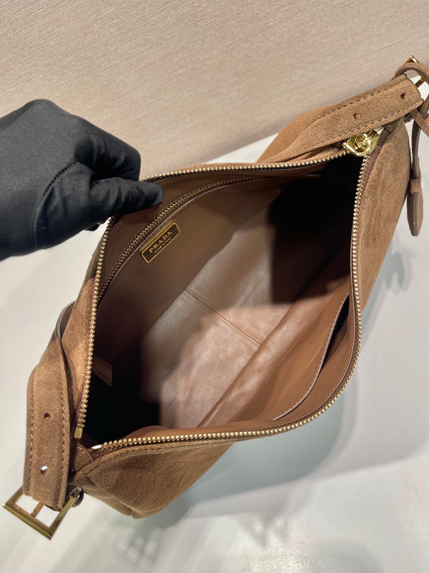 Aimée large leather shoulder bag Nubuck leather