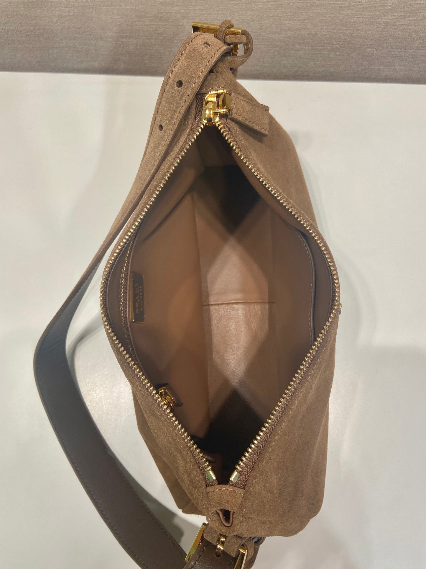 Aimée large leather shoulder bag Nubuck leather