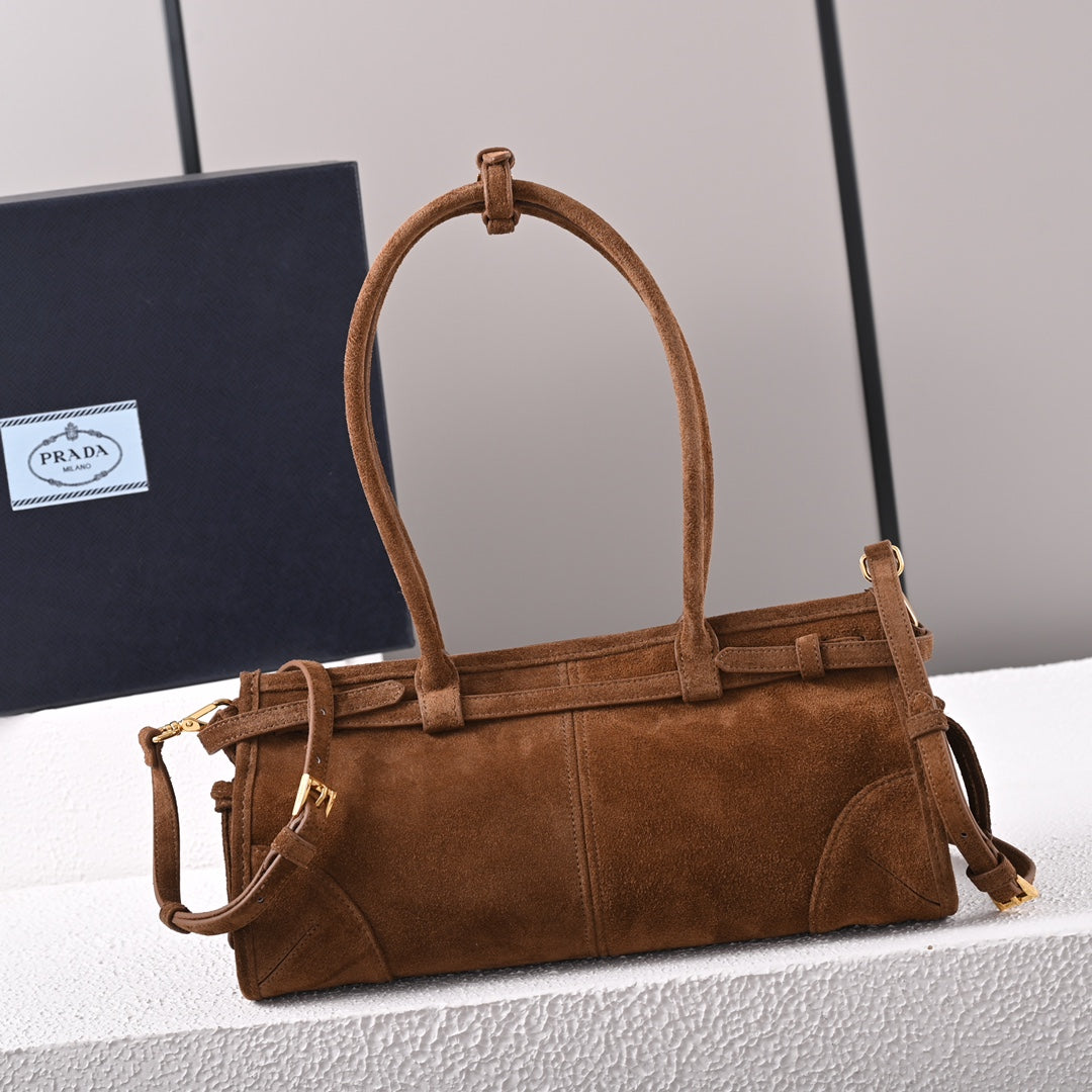 LuxSoft Medium Nubuck leather handbag