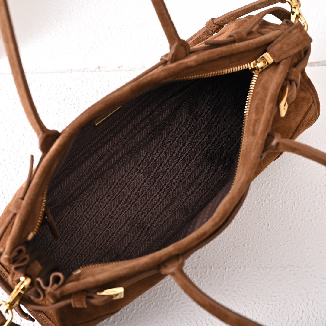 LuxSoft Medium Nubuck leather handbag