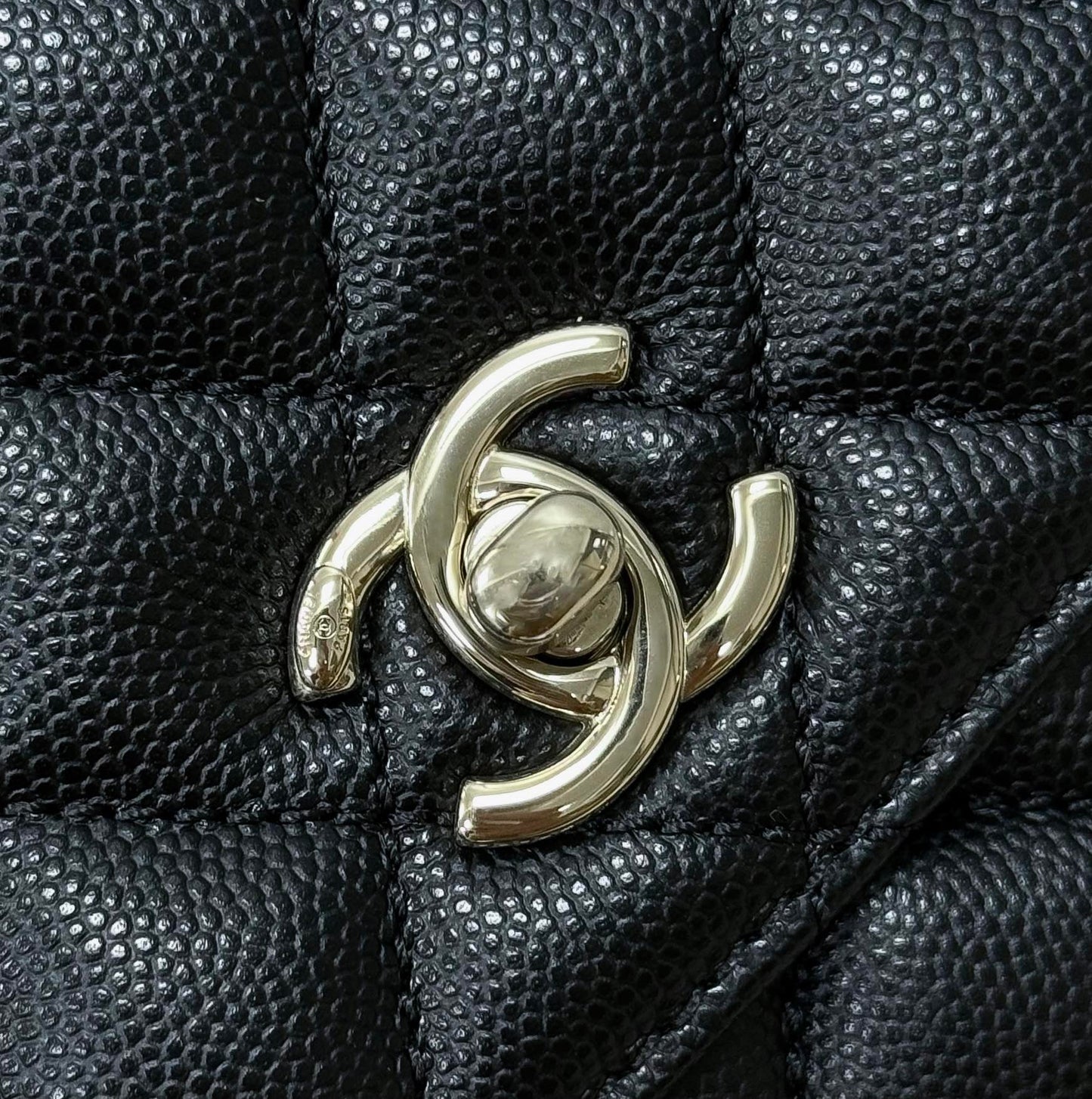 Mini Flap Bag with Top Handle Small Grained Calfskin Lizard Handle Black