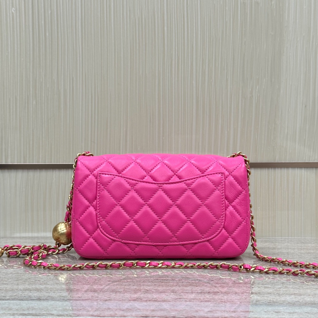 CF20 Golden Globe CLASSIC HANDBAG Lambskin Rose Red