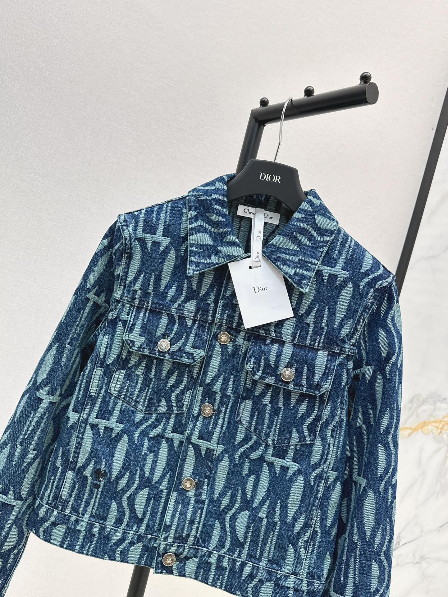 D 24fw miss jacquard denim jacket
