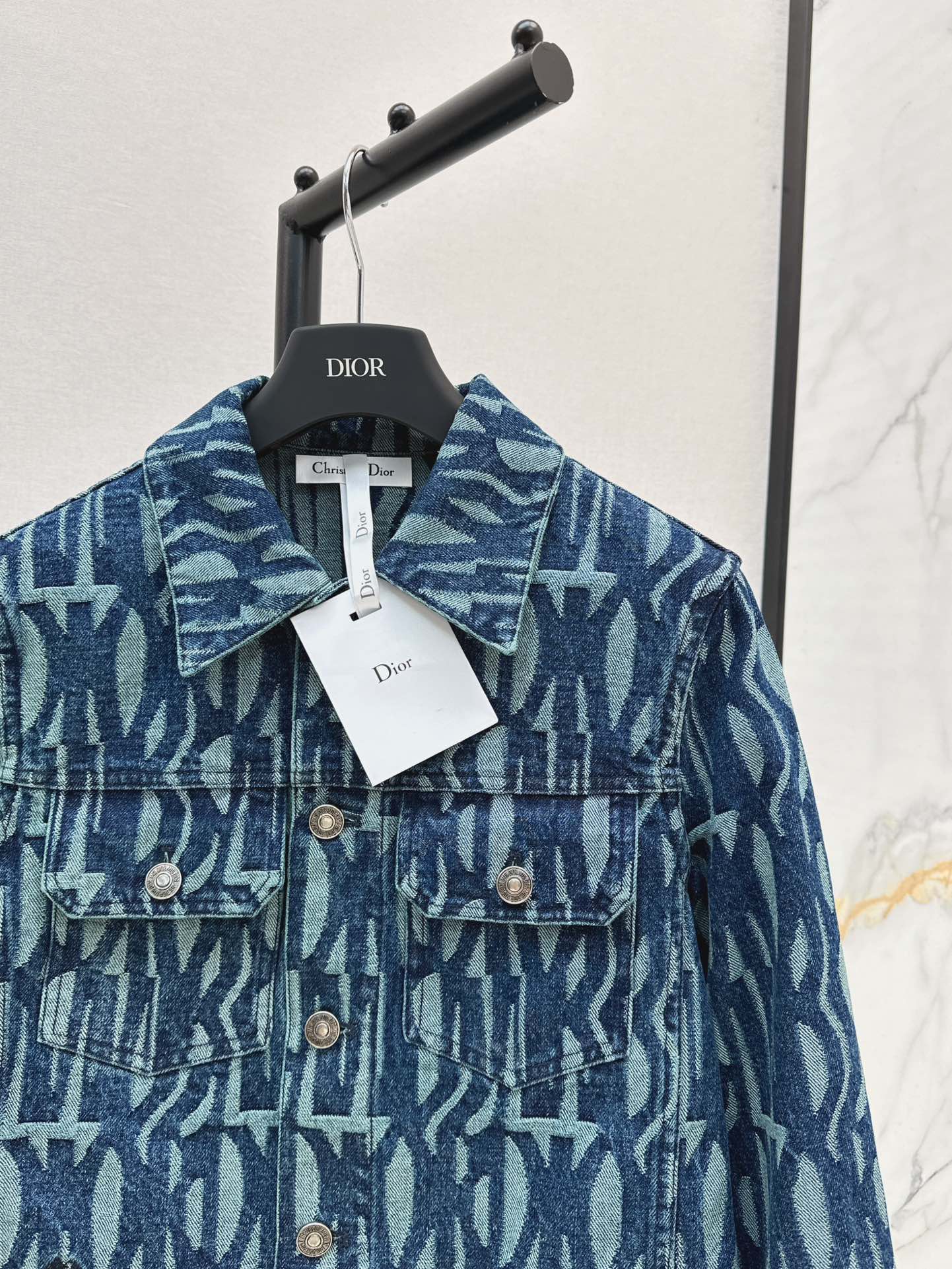 D 24fw miss jacquard denim jacket