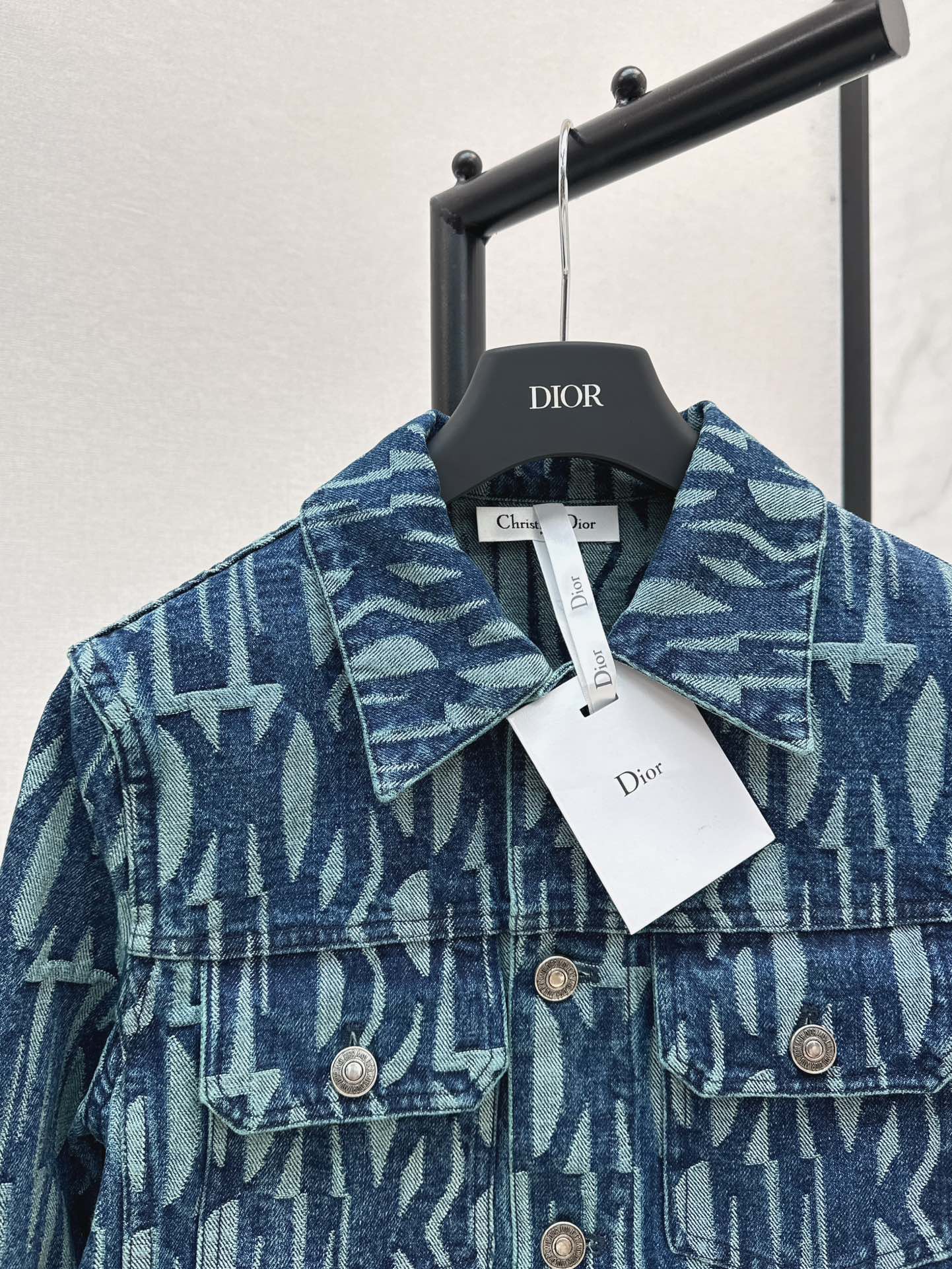 D 24fw miss jacquard denim jacket