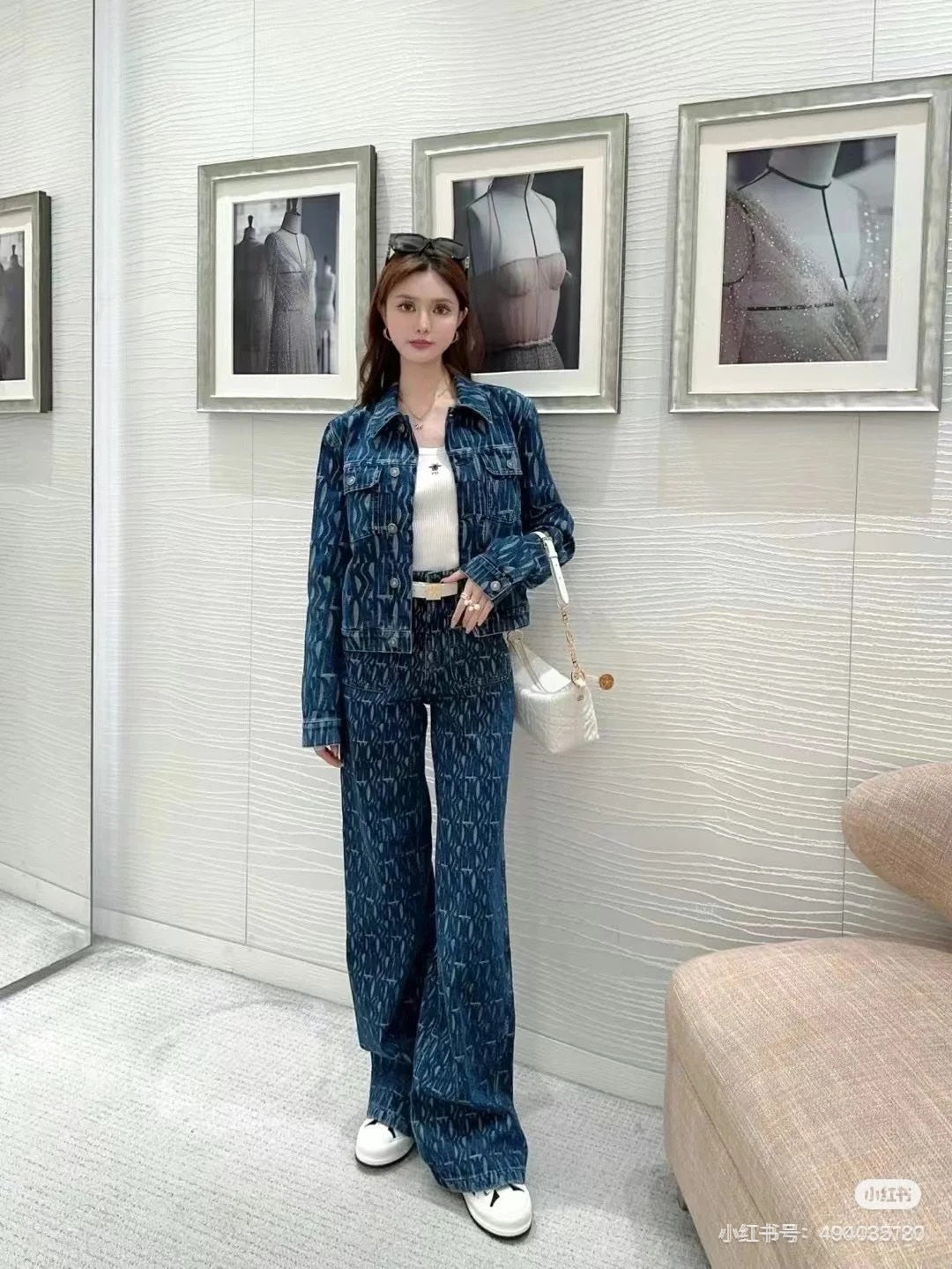 D 24fw miss jacquard jeans