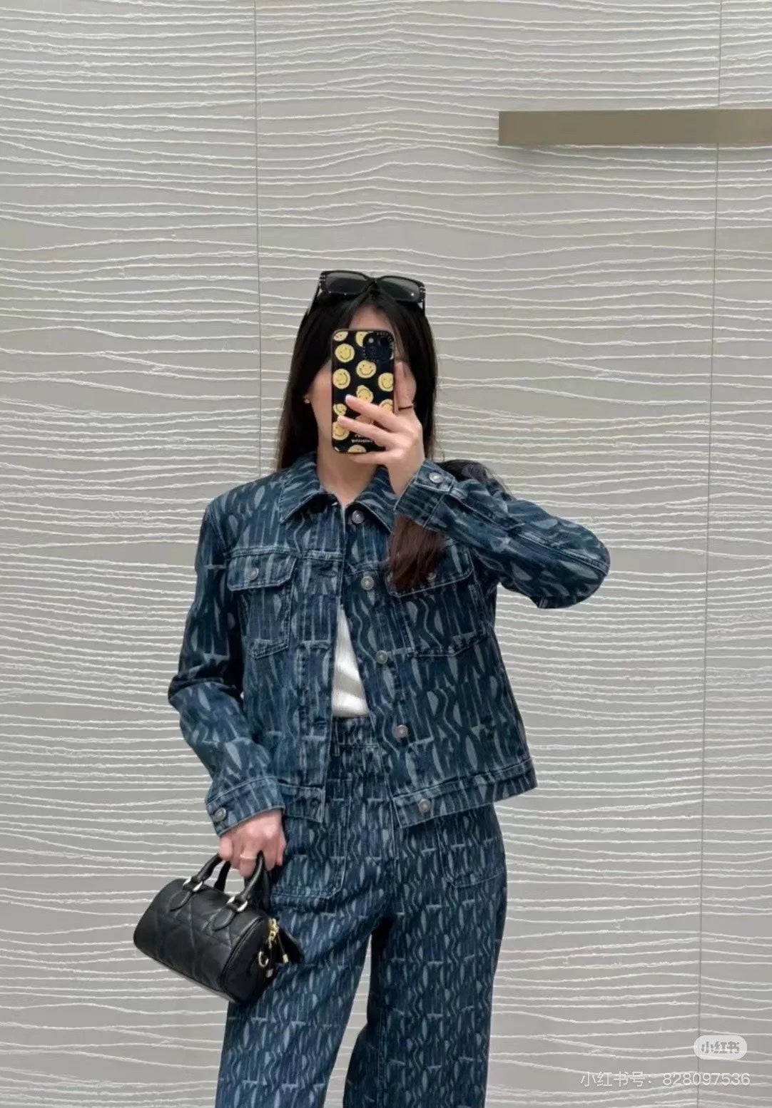 D 24fw miss jacquard denim jacket