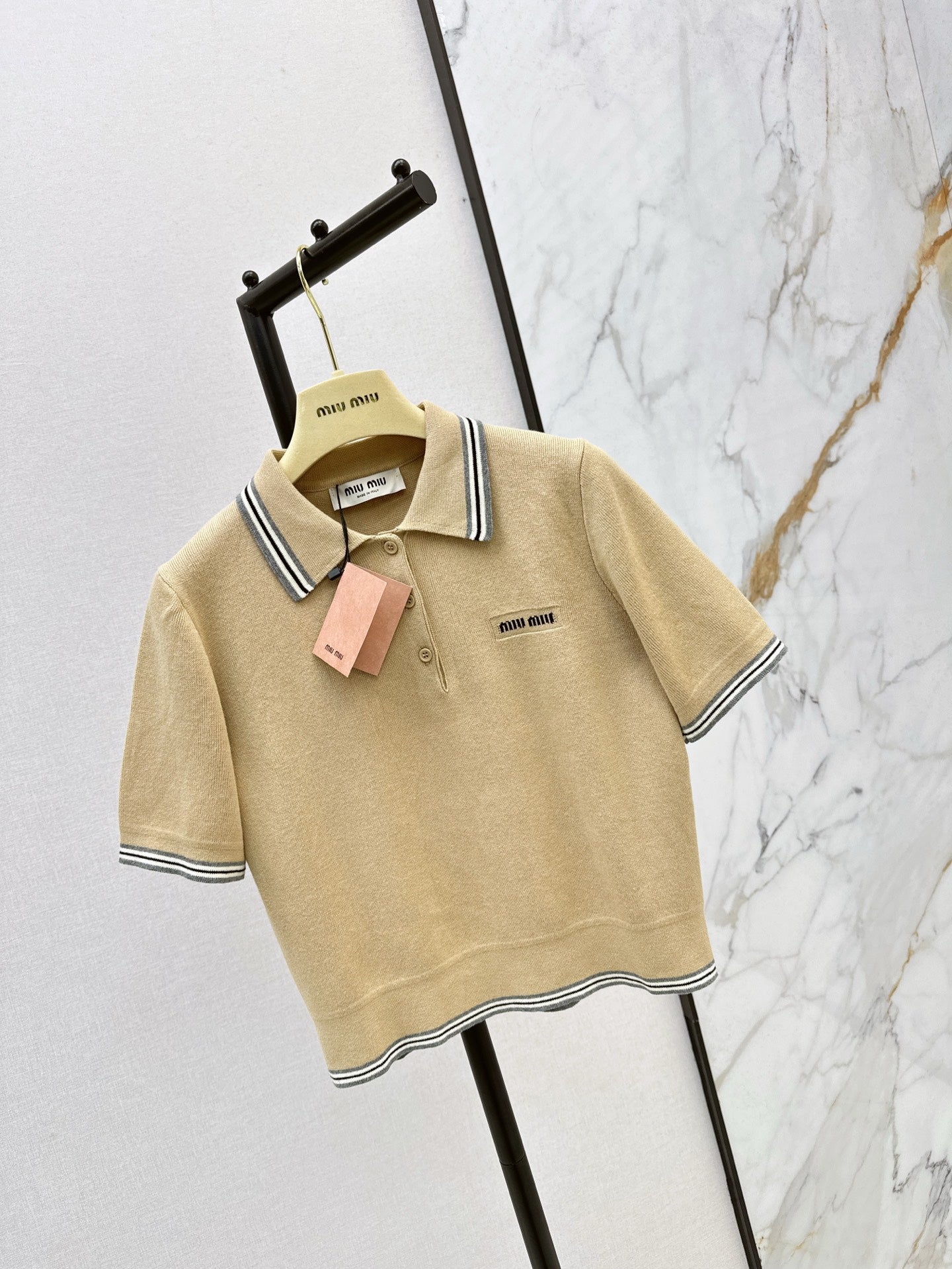 M 25ss knitted polo shirt