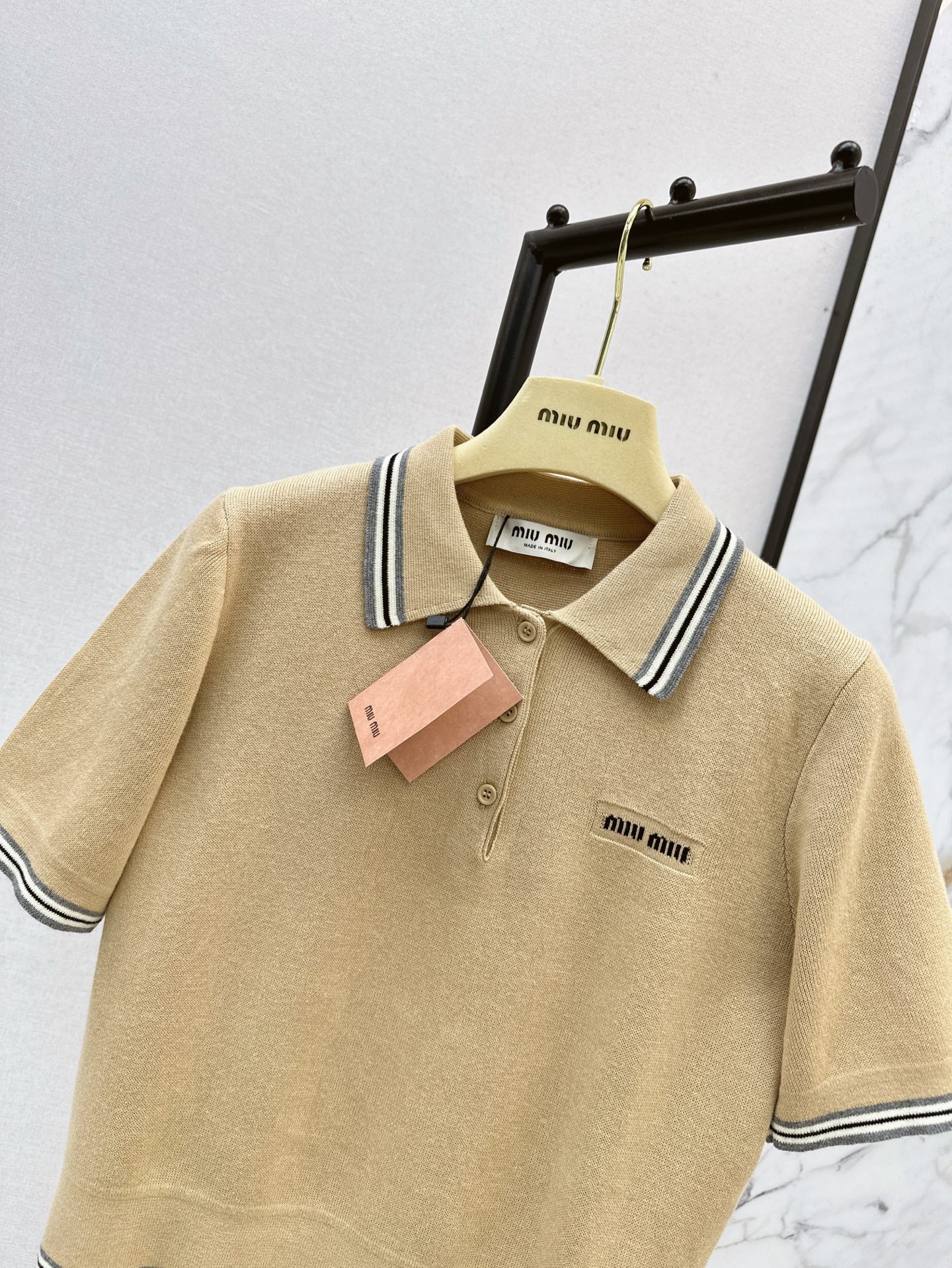 M 25ss knitted polo shirt
