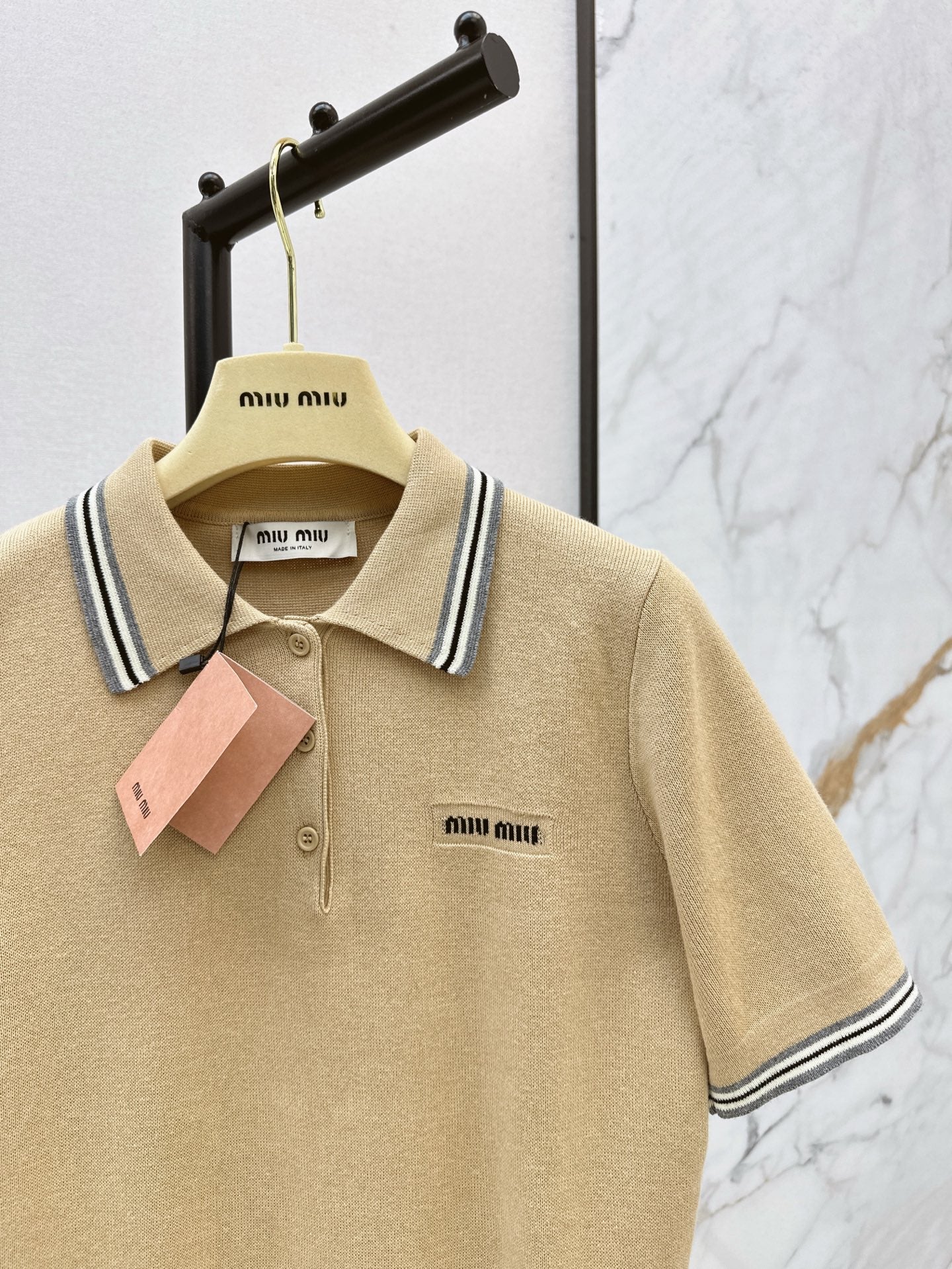 M 25ss knitted polo shirt
