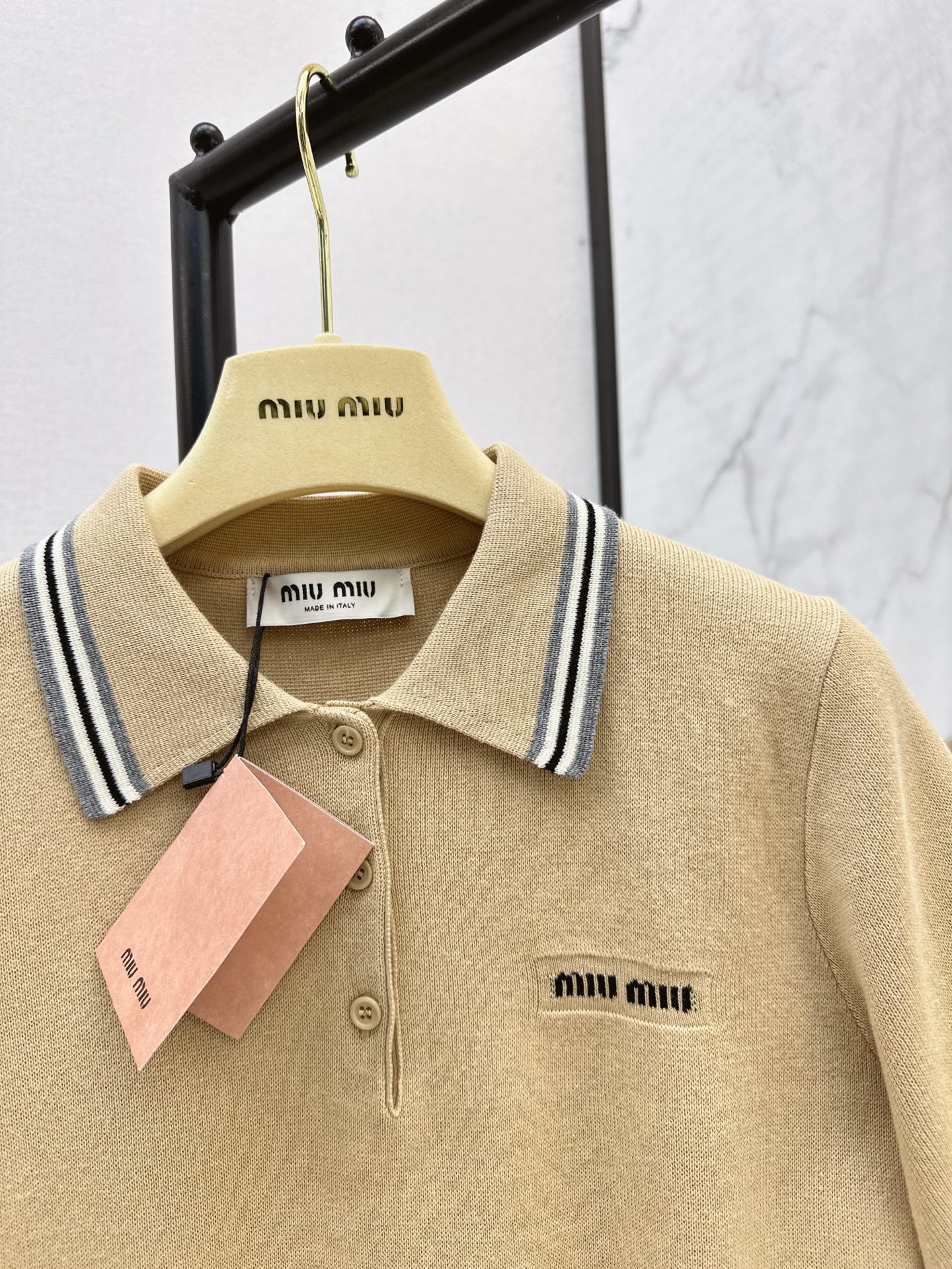 M 25ss knitted polo shirt