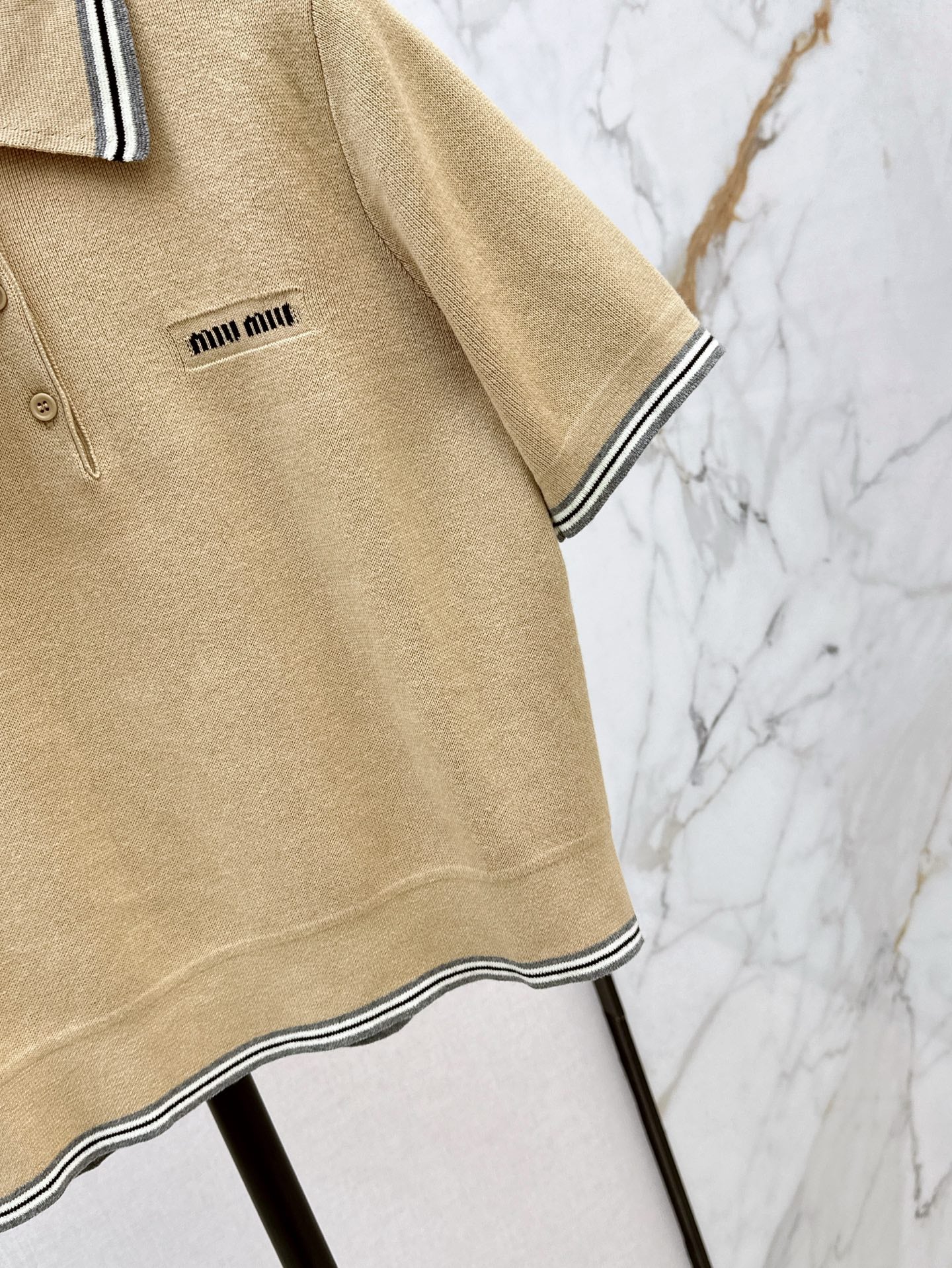 M 25ss knitted polo shirt