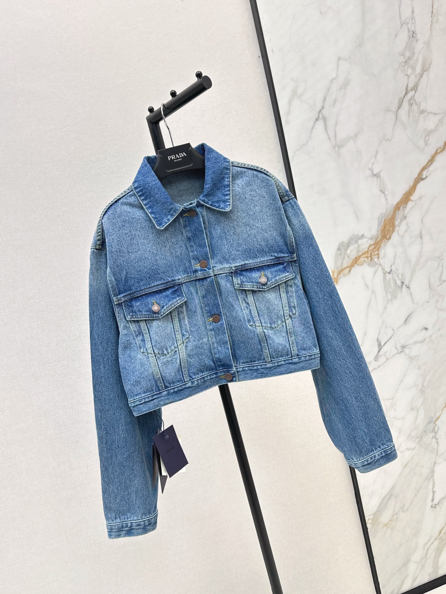 P 25ss crop denim jacket