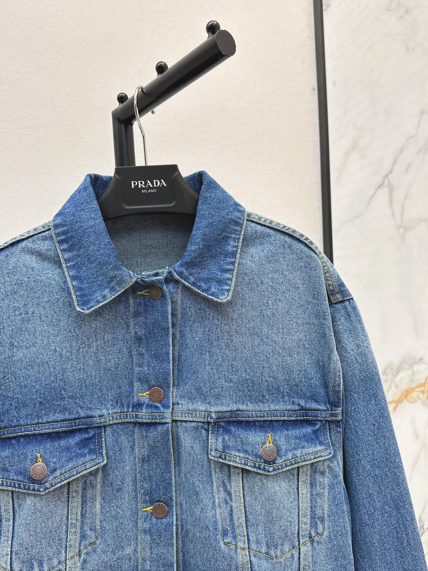 P 25ss crop denim jacket