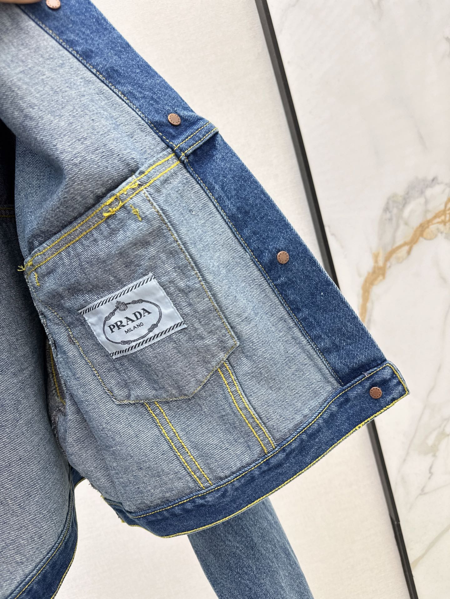 P 25ss crop denim jacket