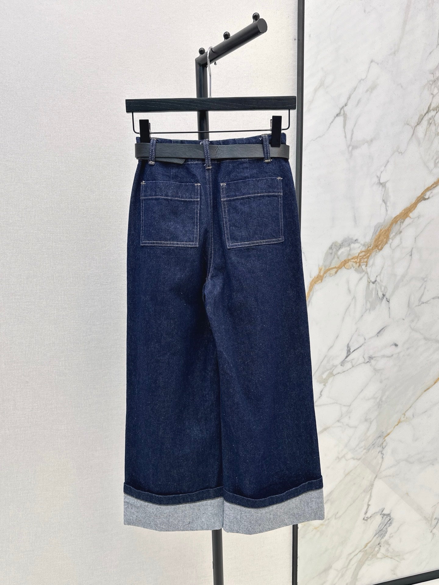 Ma 25ss wide leg jeans wth belt