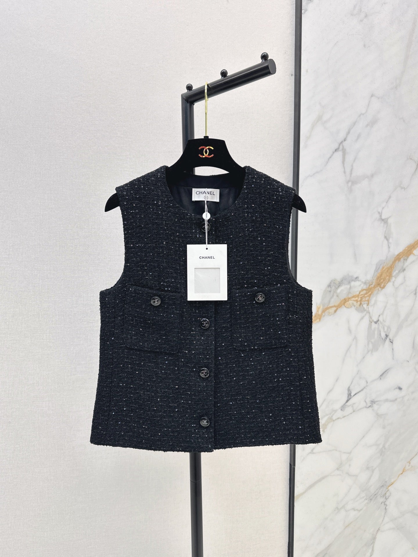 Ch 25ss rhinestone vest