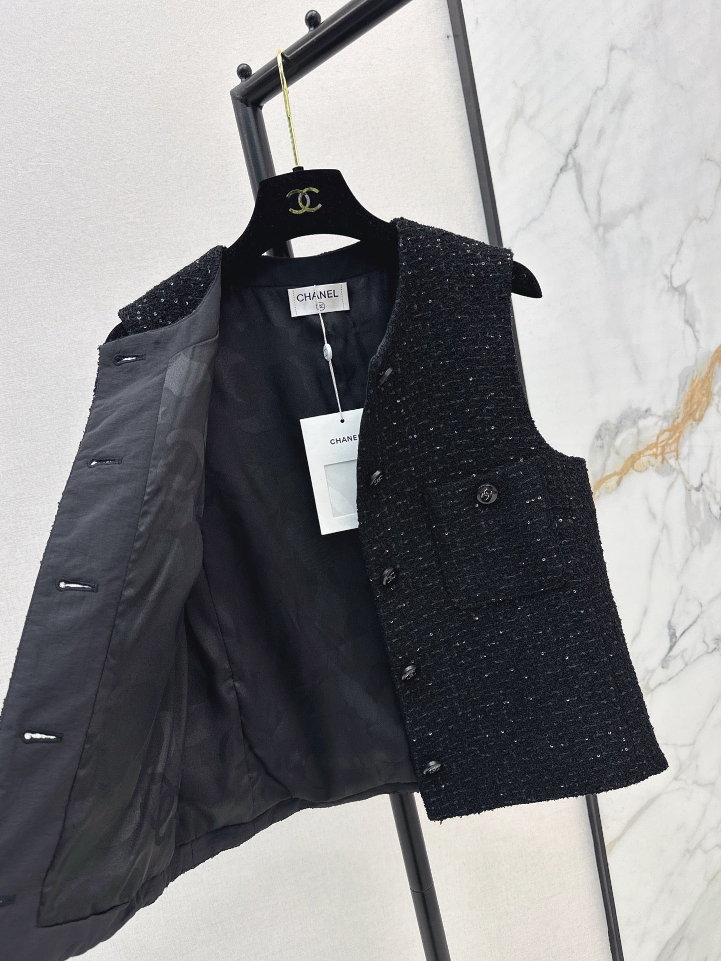 Ch 25ss rhinestone vest