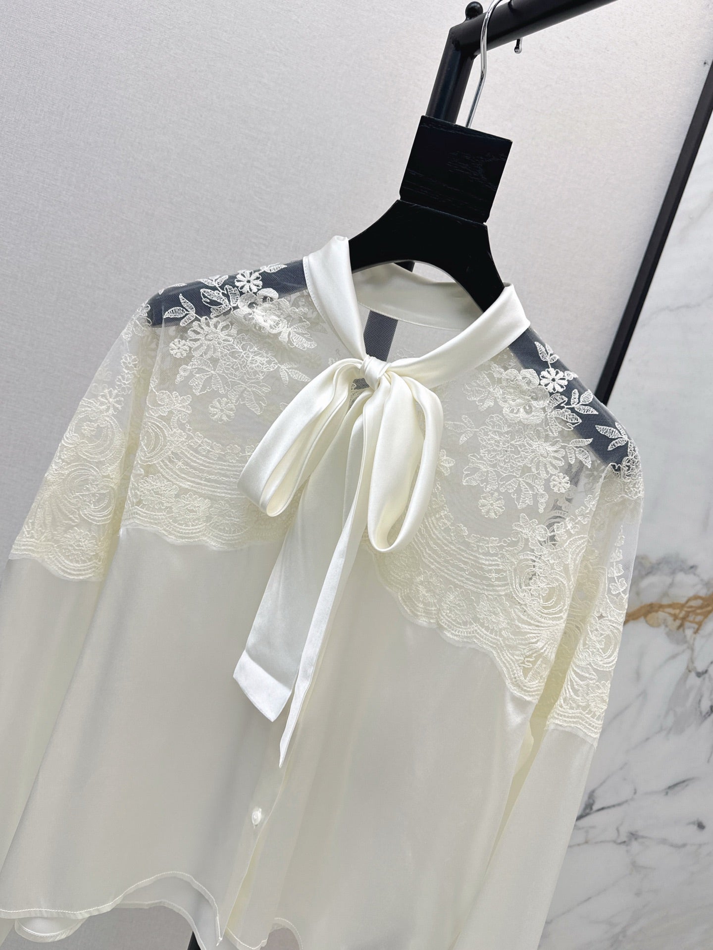 25SS lace Silk shirt