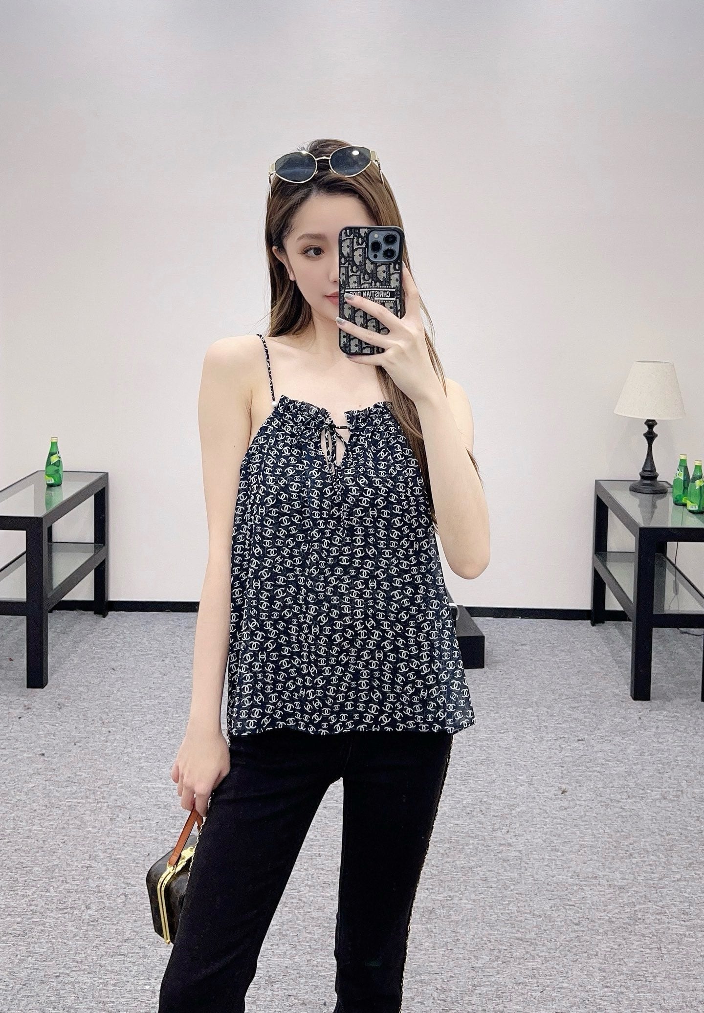 Ch 25ss satin printed camisole