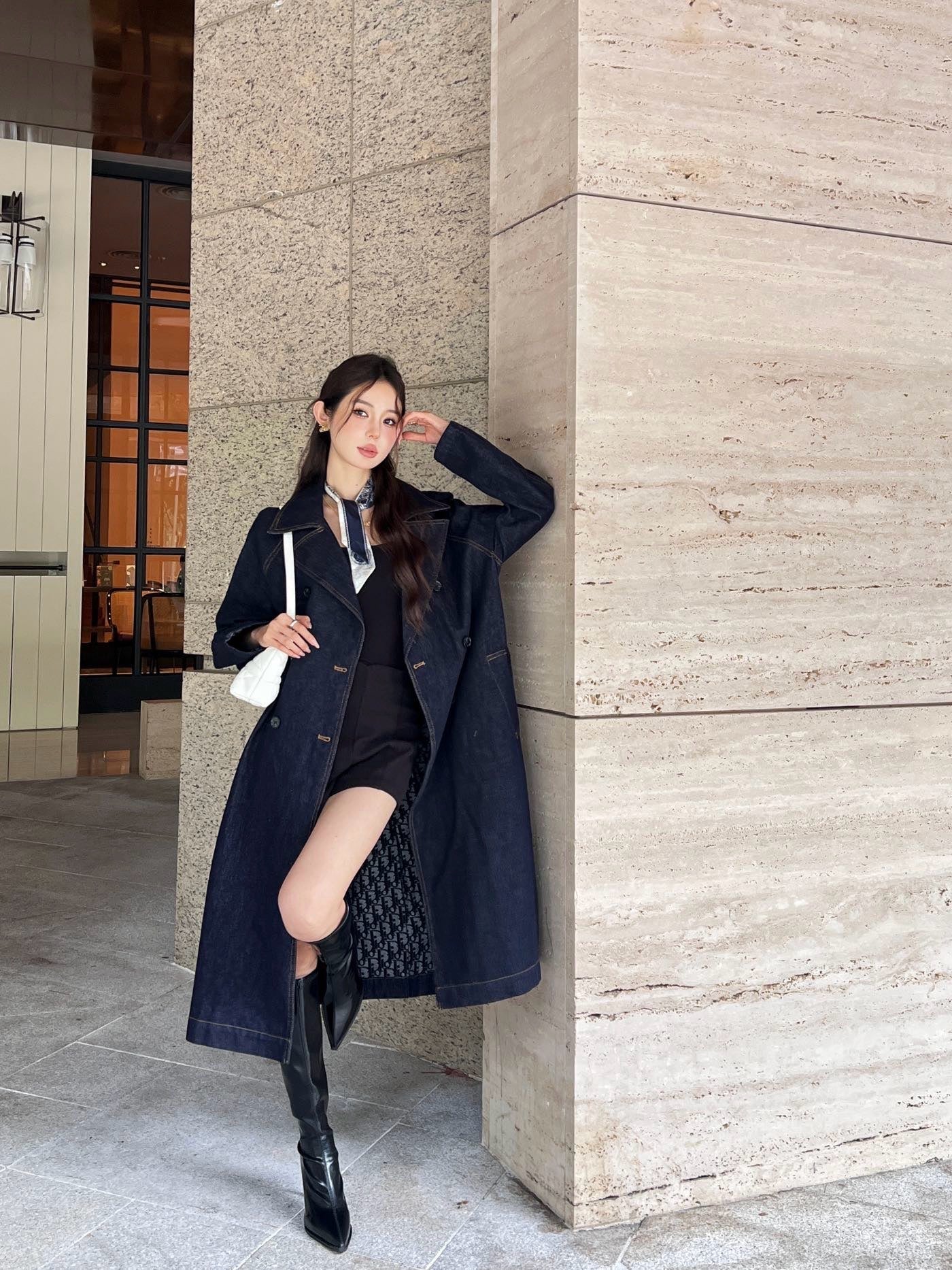 25ss denim trench coat