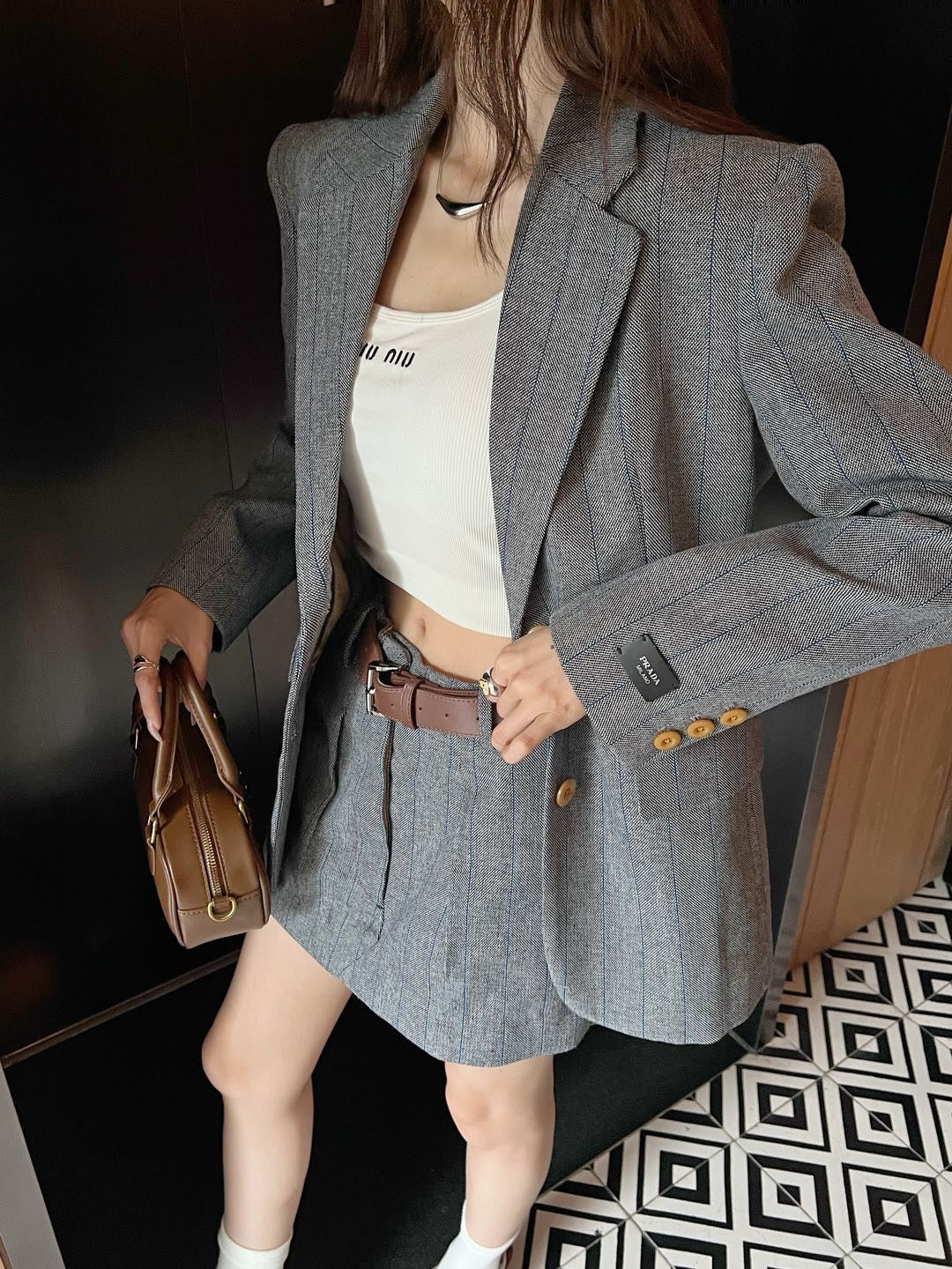 P 25ss belt skirt