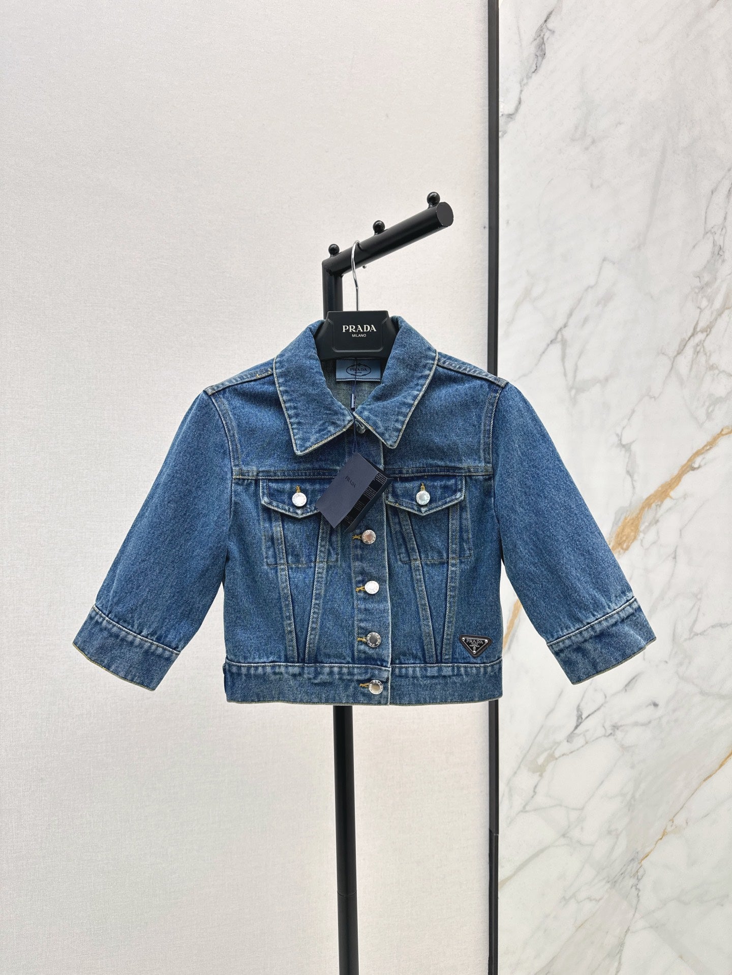 P 25ss crop denim jacket