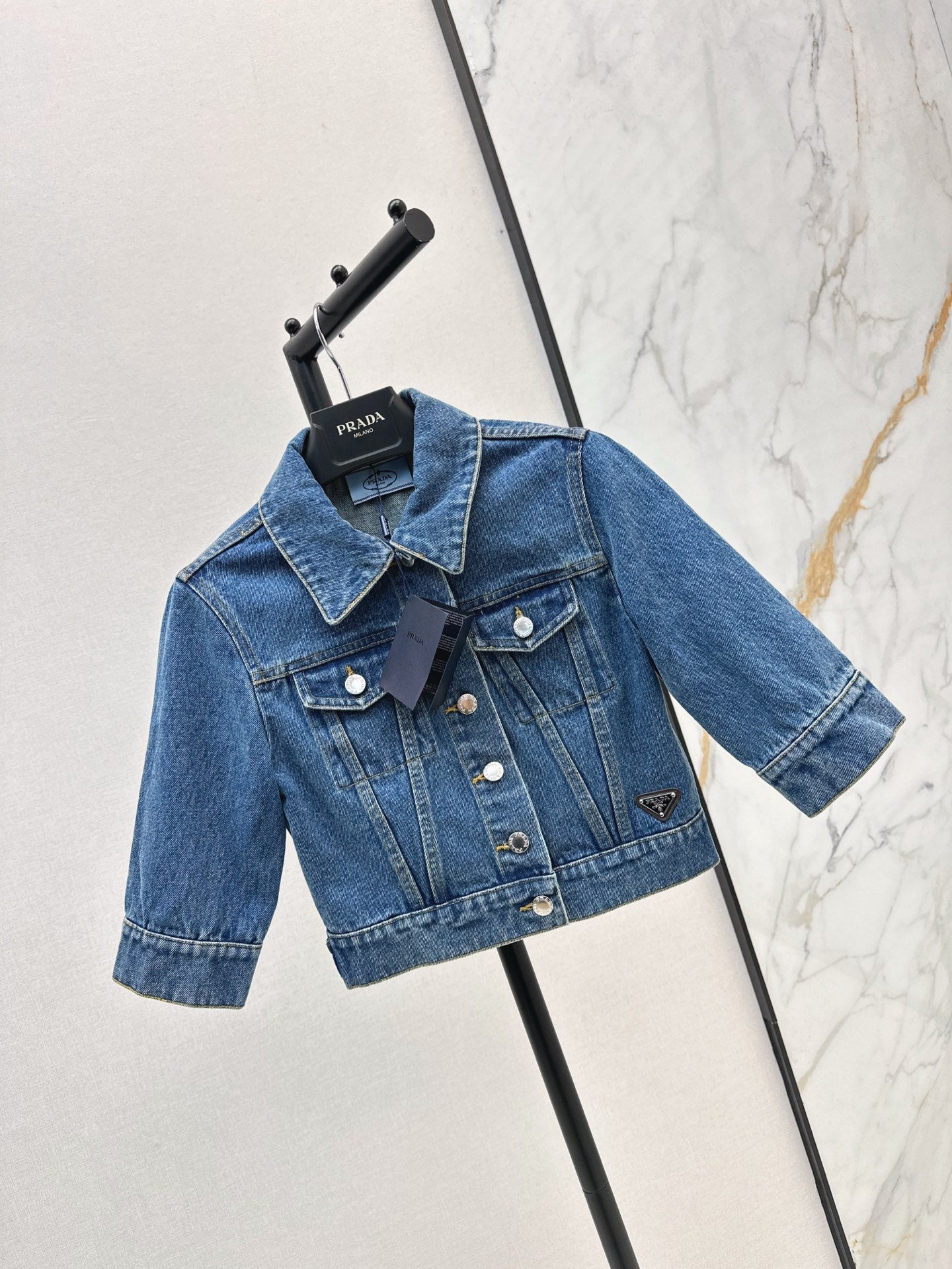 P 25ss crop denim jacket