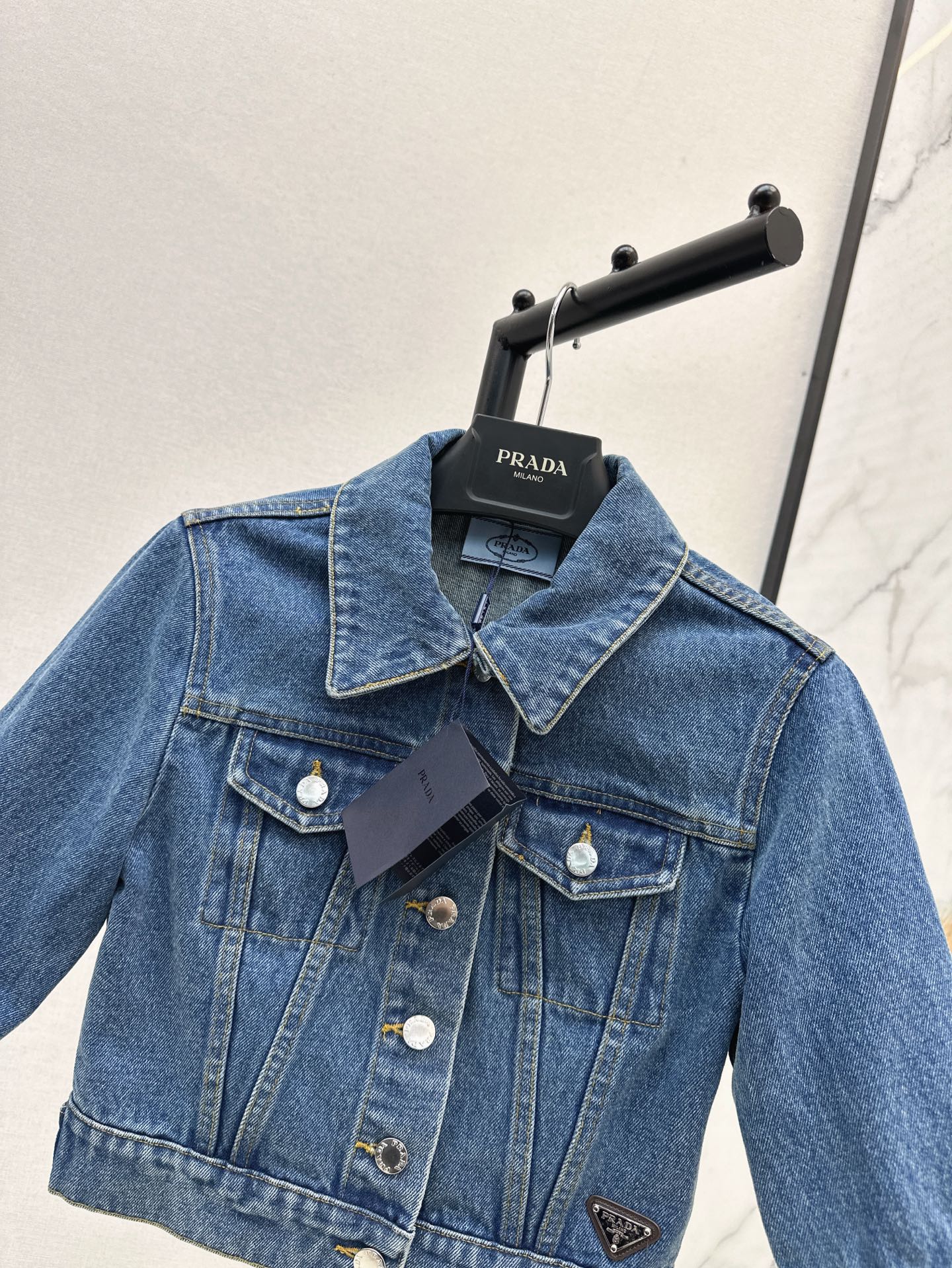 P 25ss crop denim jacket