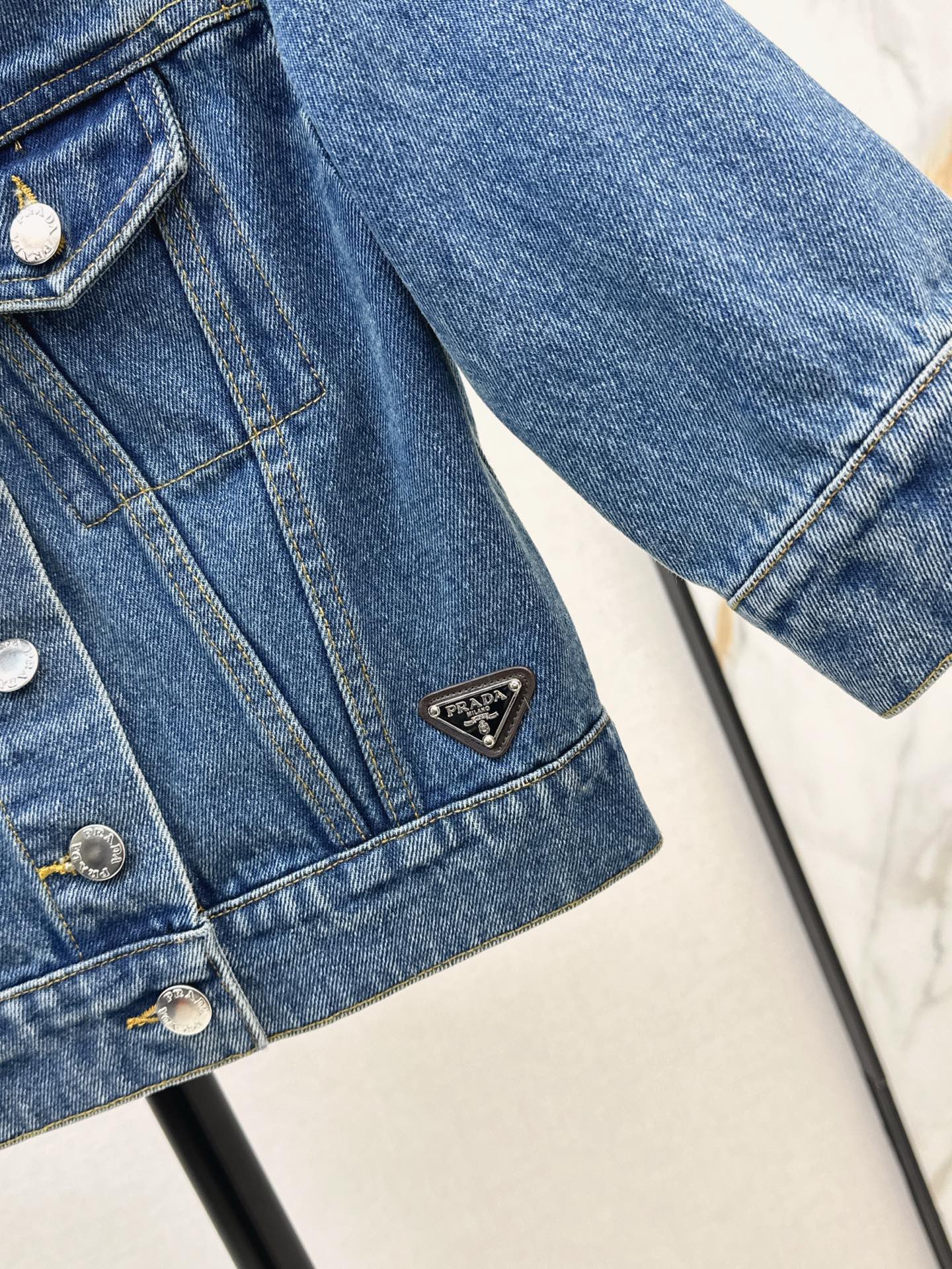 P 25ss crop denim jacket