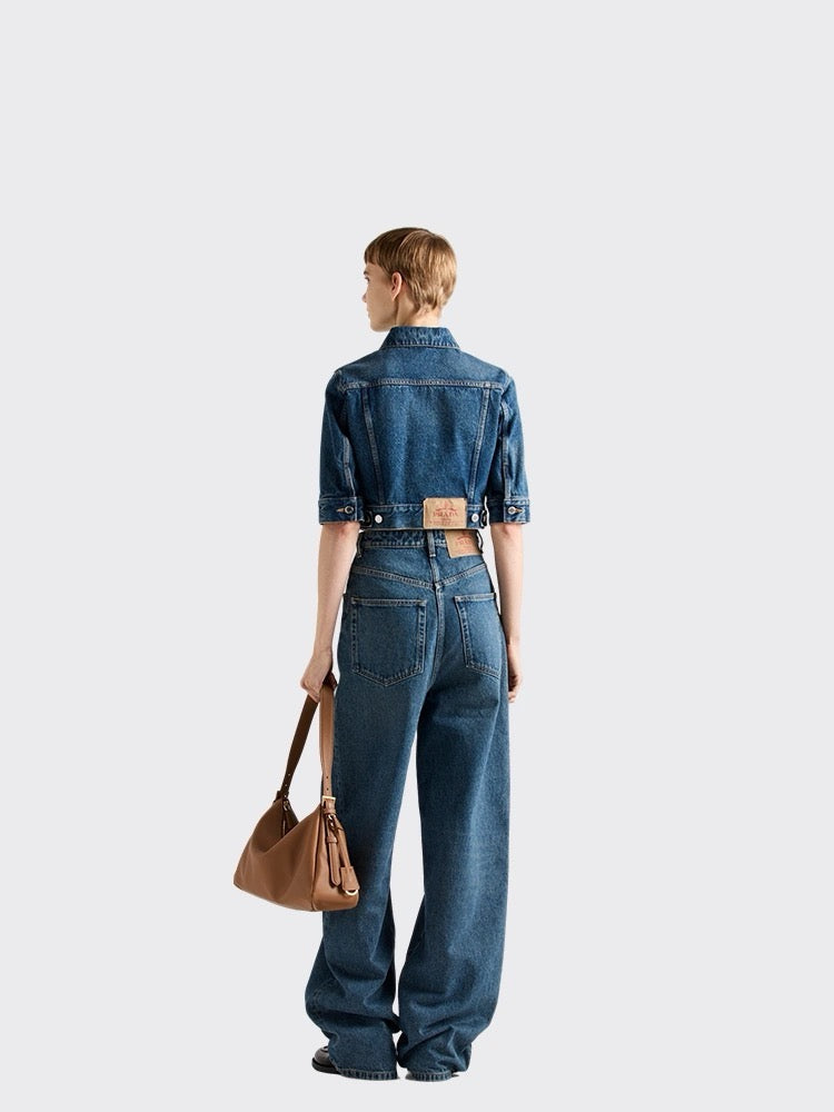 P 25ss crop denim jacket