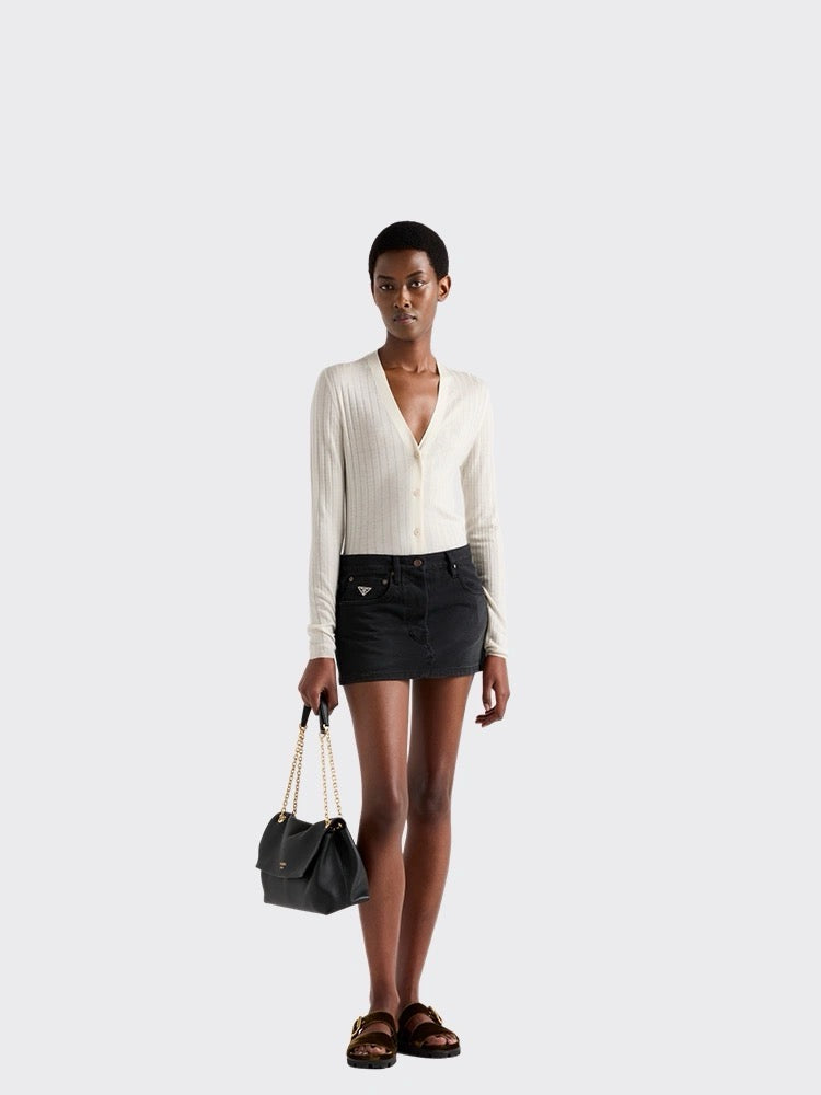 P 25ss denim skirt