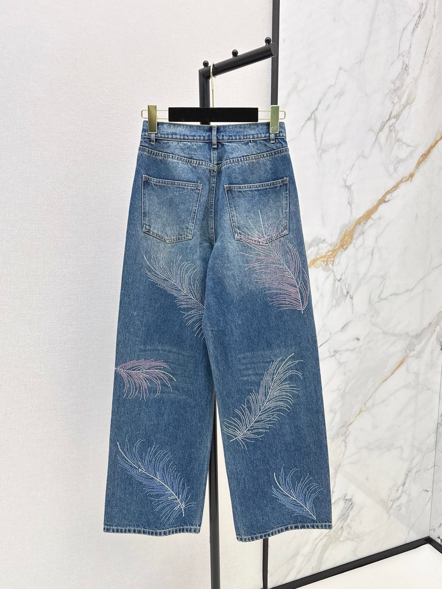 25ss rhinestone jeans