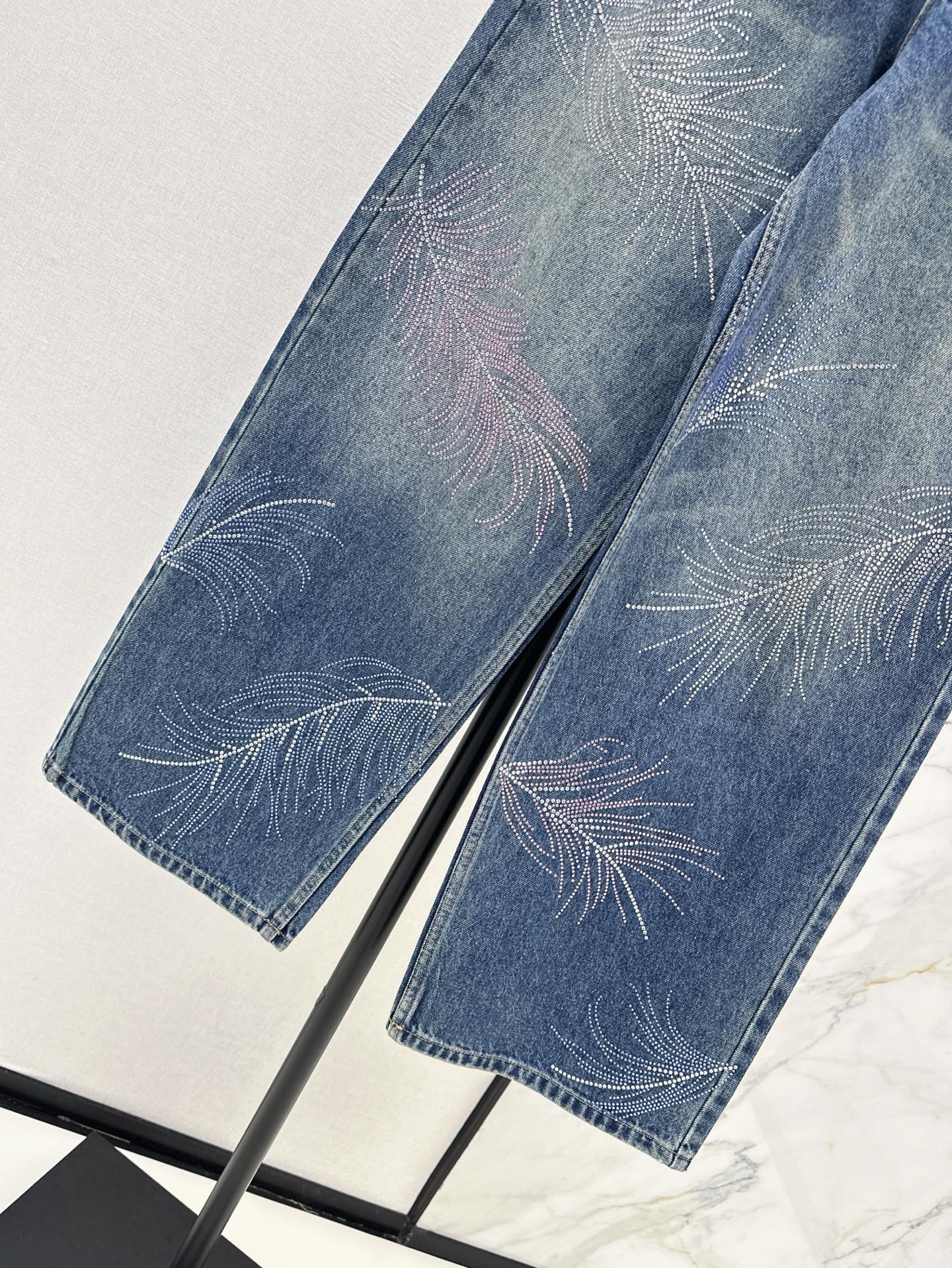 25ss rhinestone jeans