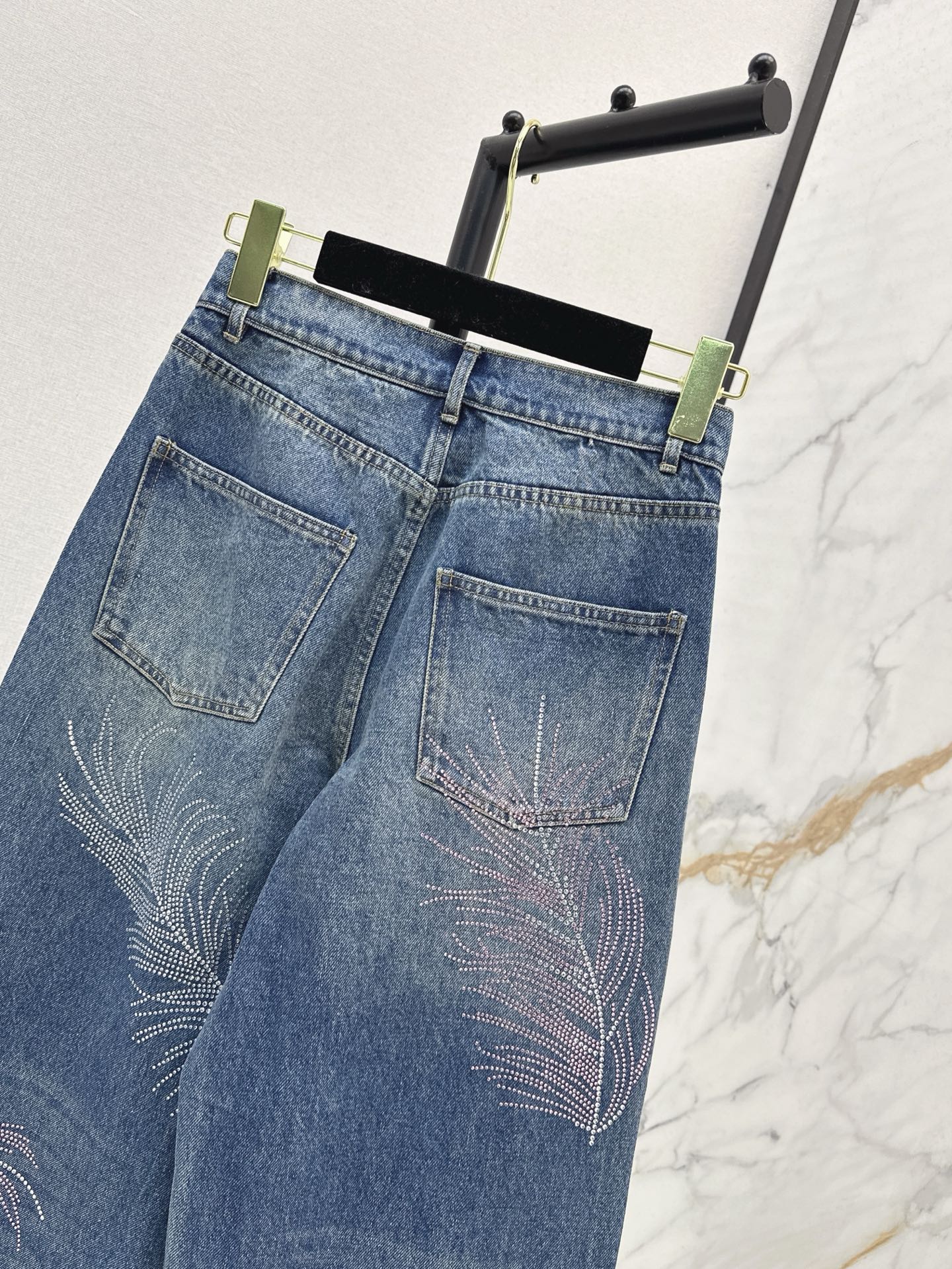 25ss rhinestone jeans