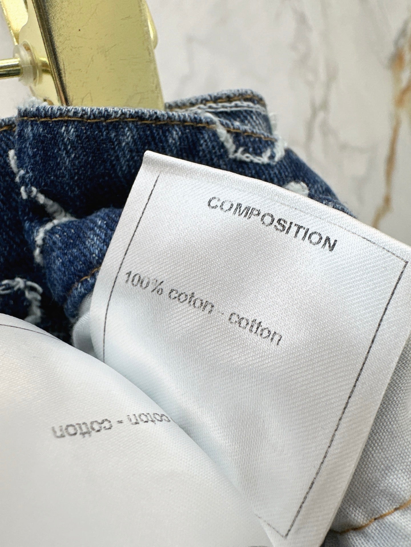 25ss embroidered denim short