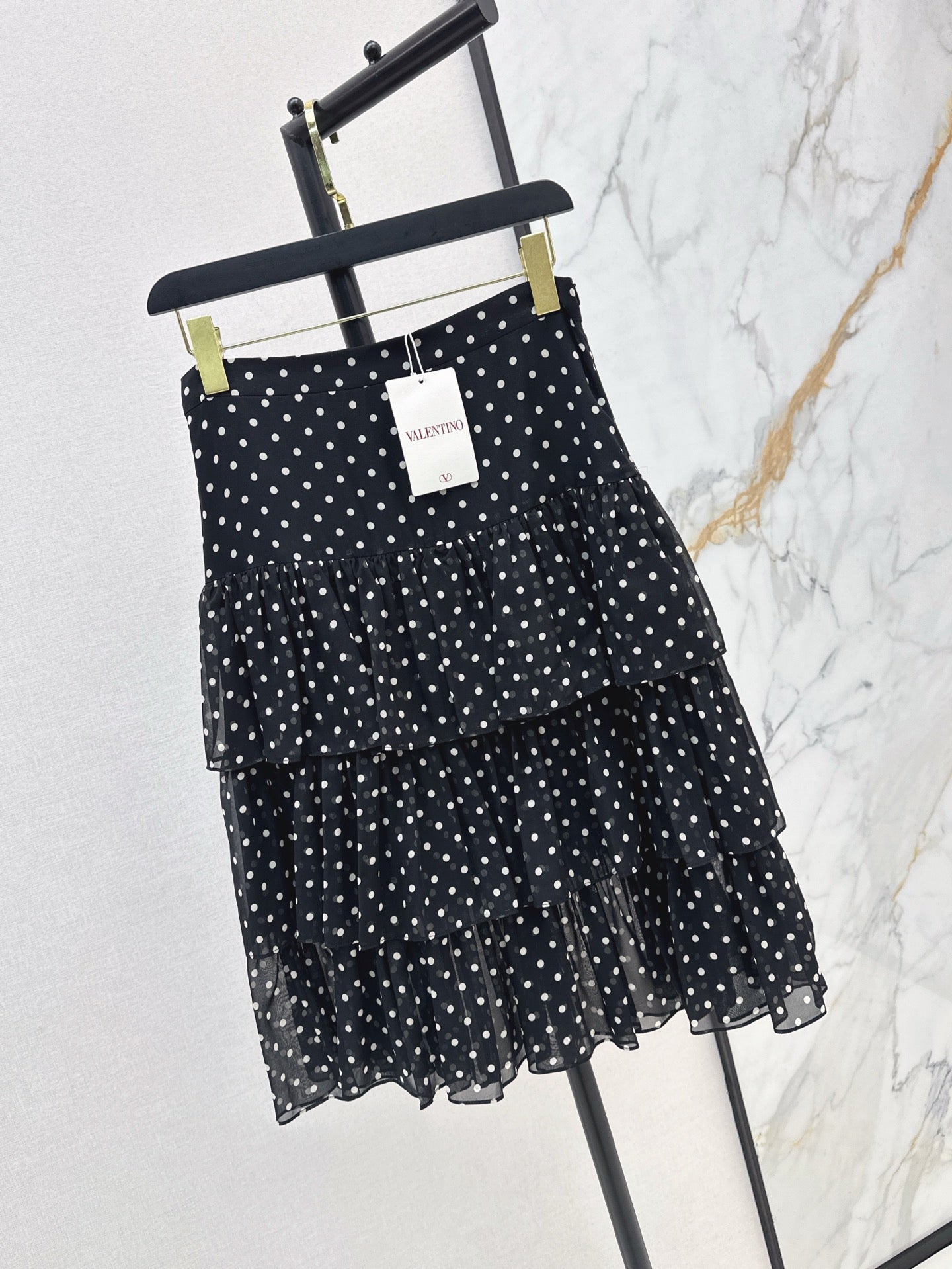25ss silk ruffle skirt