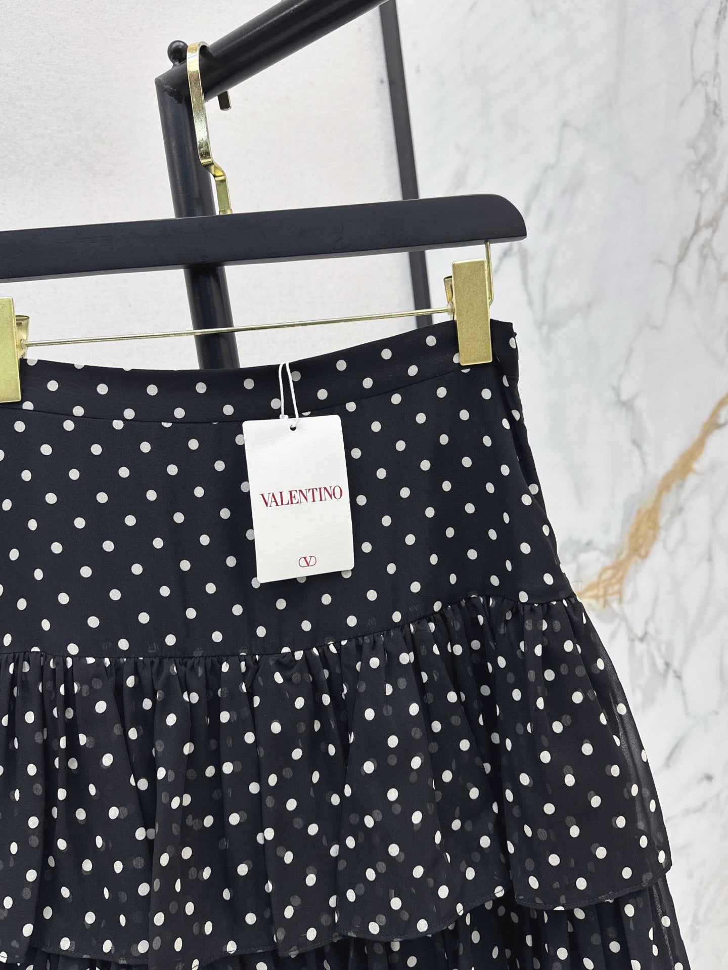 25ss silk ruffle skirt