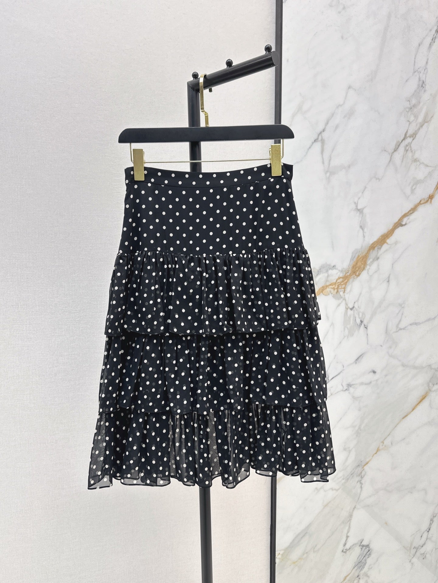25ss silk ruffle skirt