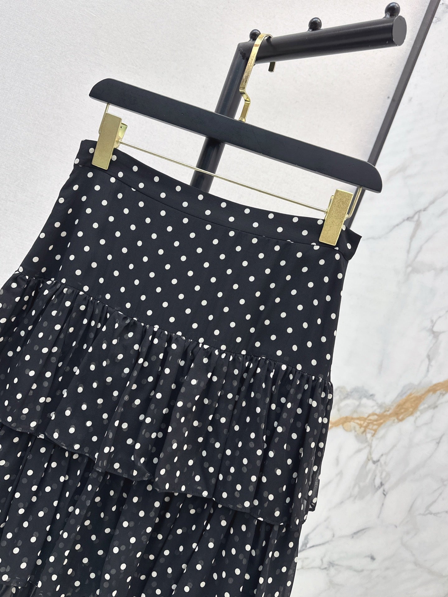 25ss silk ruffle skirt