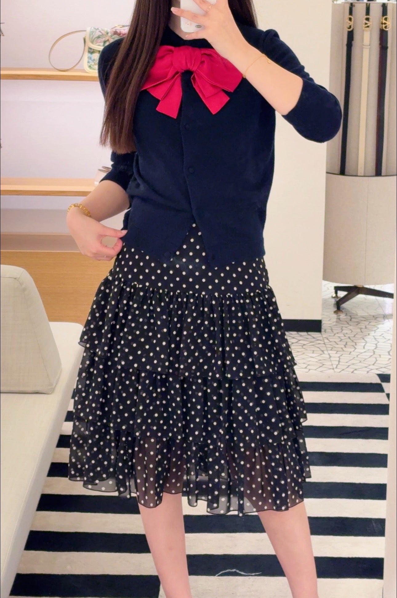 25ss silk ruffle skirt