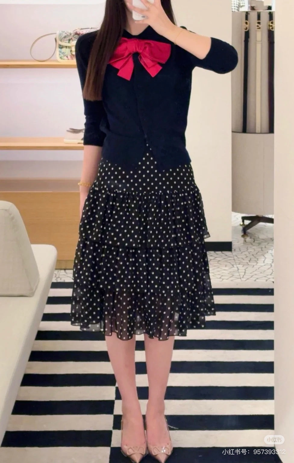 25ss silk ruffle skirt