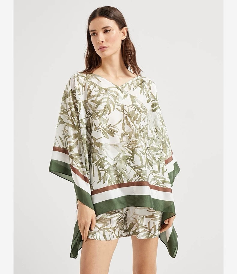 25ss silk Cape top