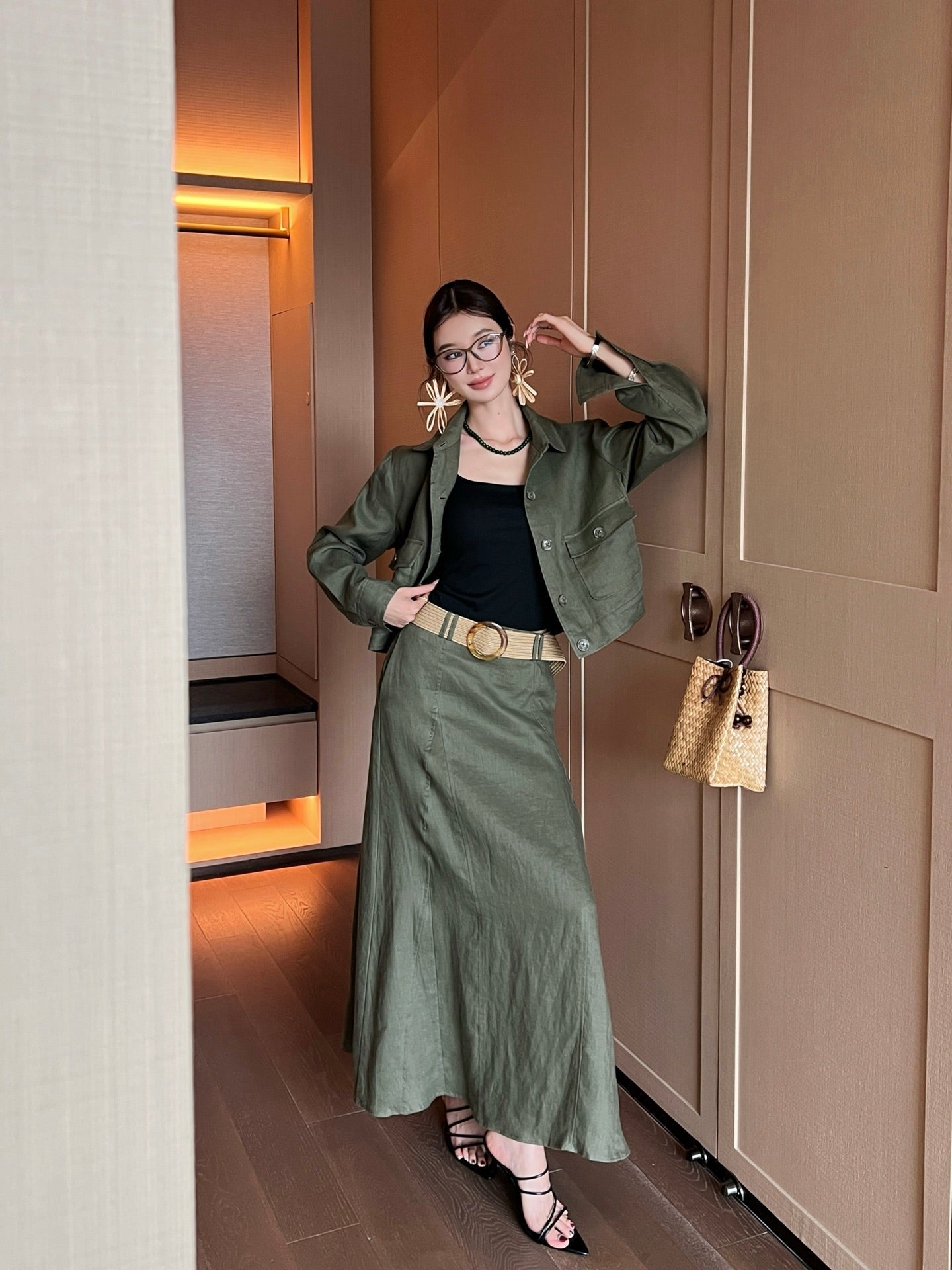 25ss linen skirt