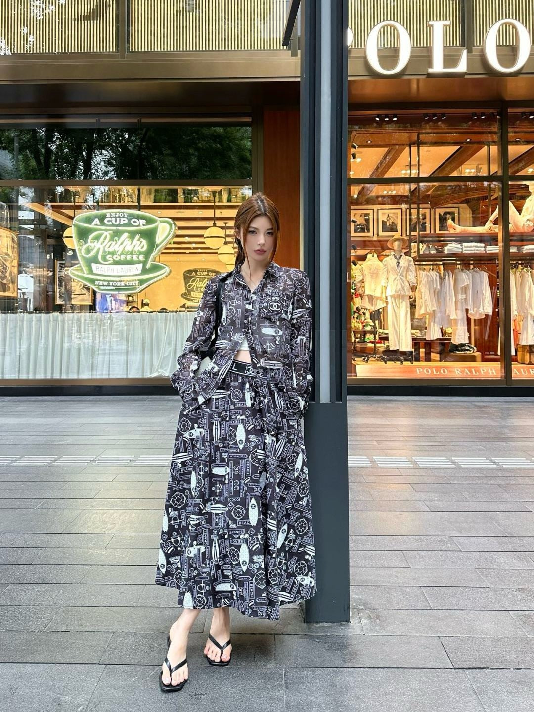 25ss print skirt