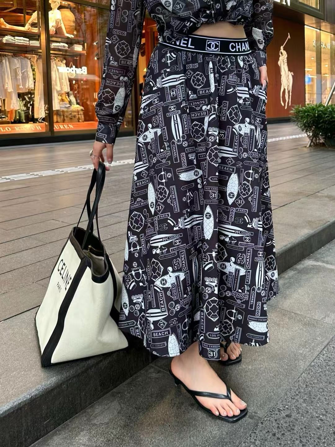 25ss print skirt