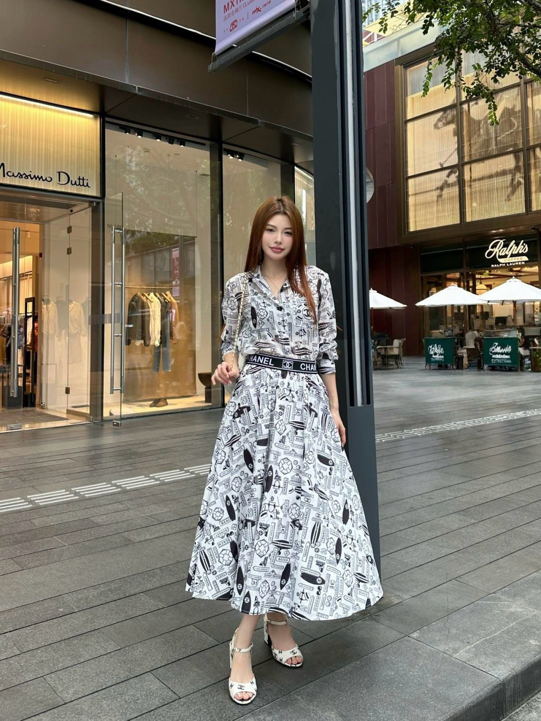 25ss print skirt