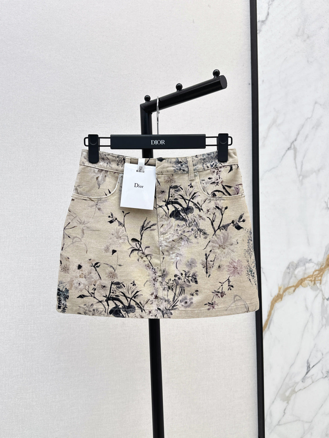 25ss print denim skirt