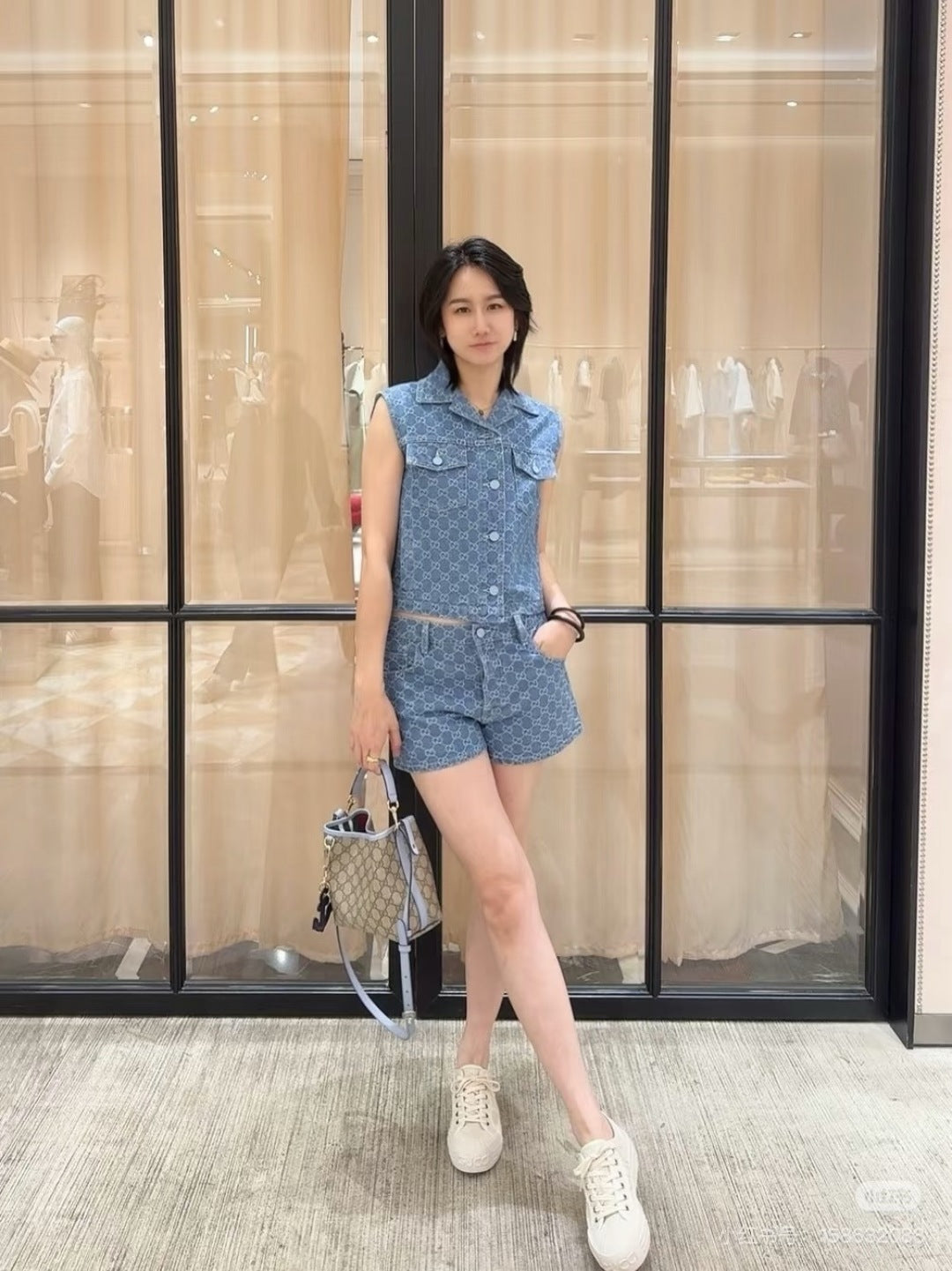 25ss jacquard denim short